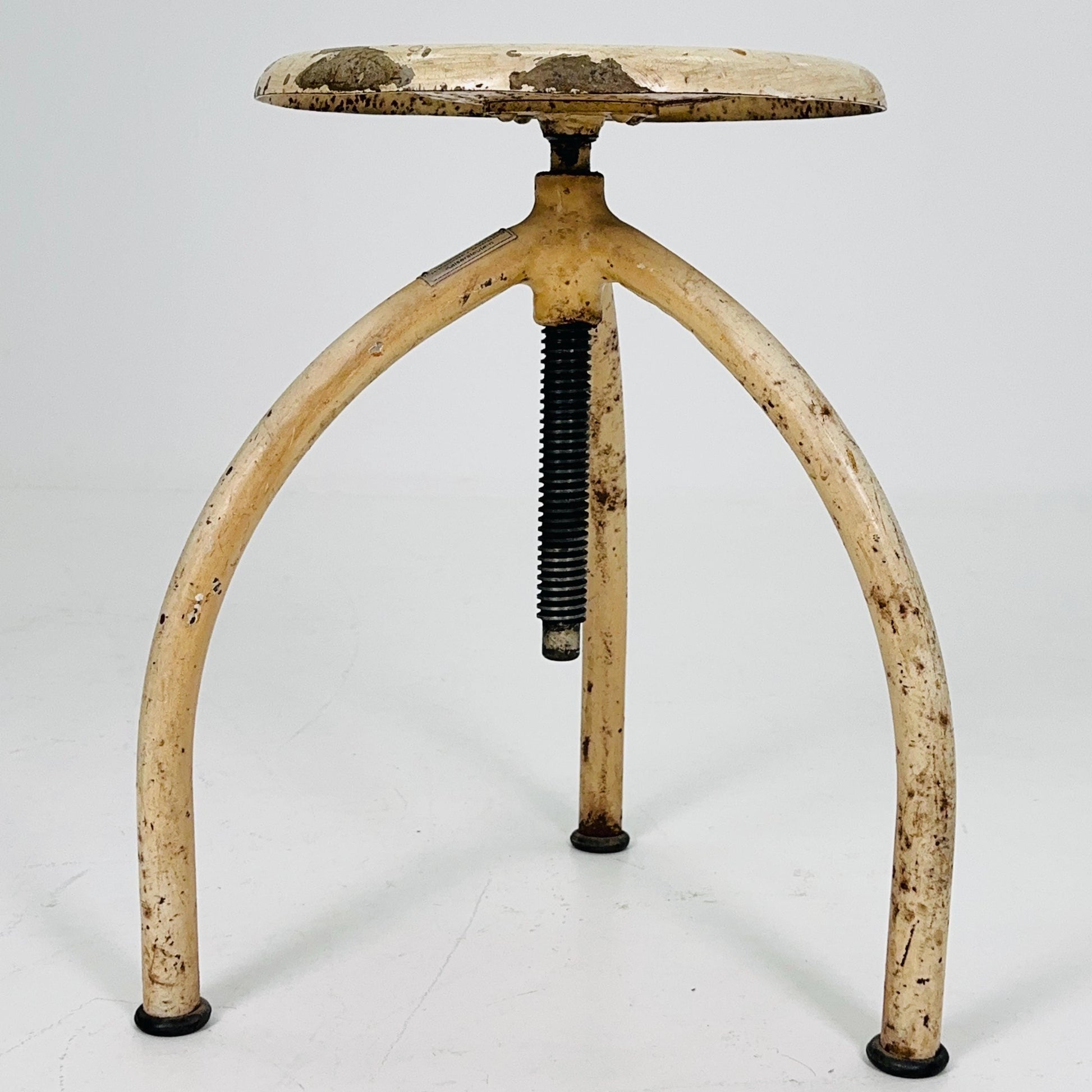 Mid-Century Industrial Adjustable Screw Stool by Ludwig Dellmuth for Chirurg — Germany, 1960s