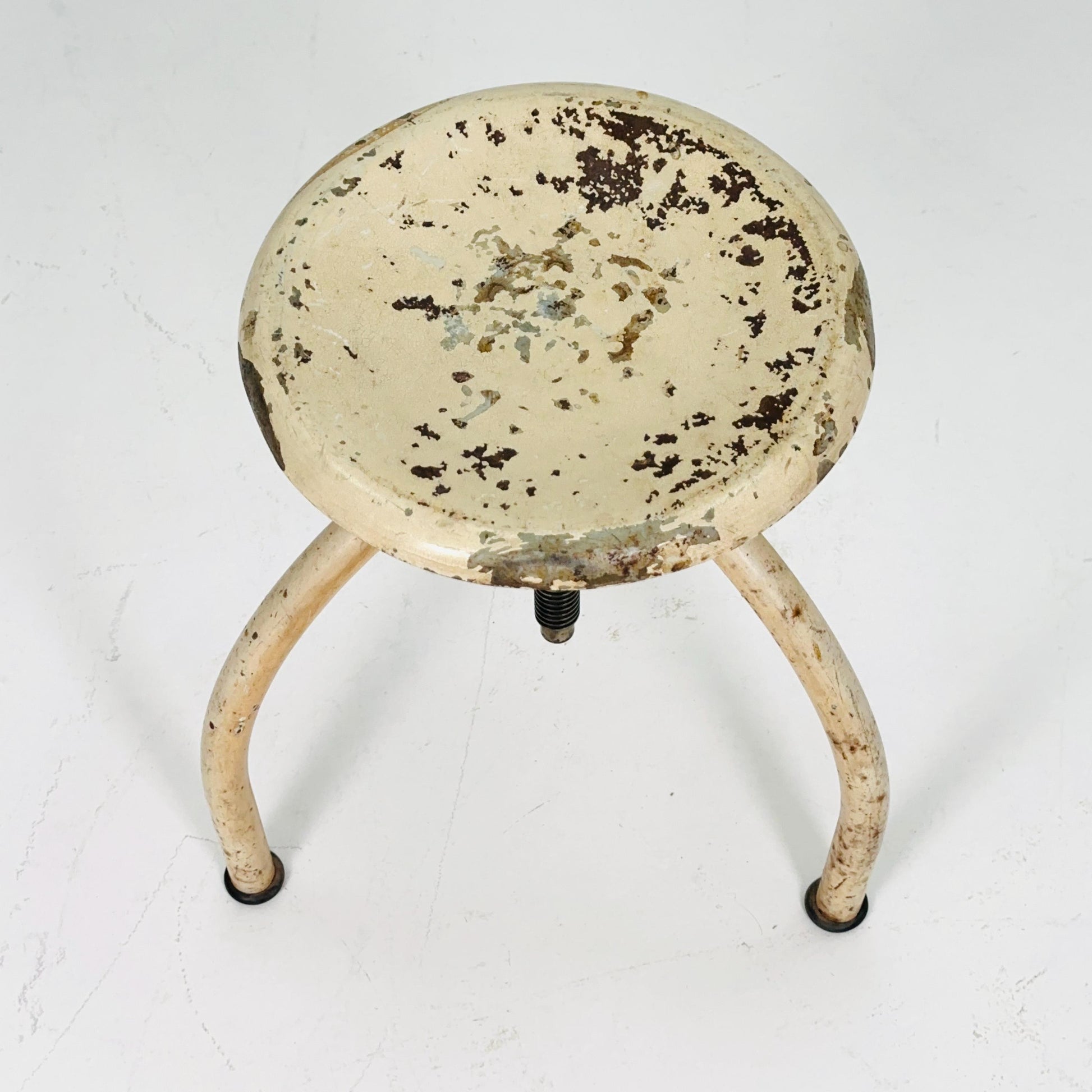 Mid-Century Industrial Adjustable Screw Stool by Ludwig Dellmuth for Chirurg — Germany, 1960s
