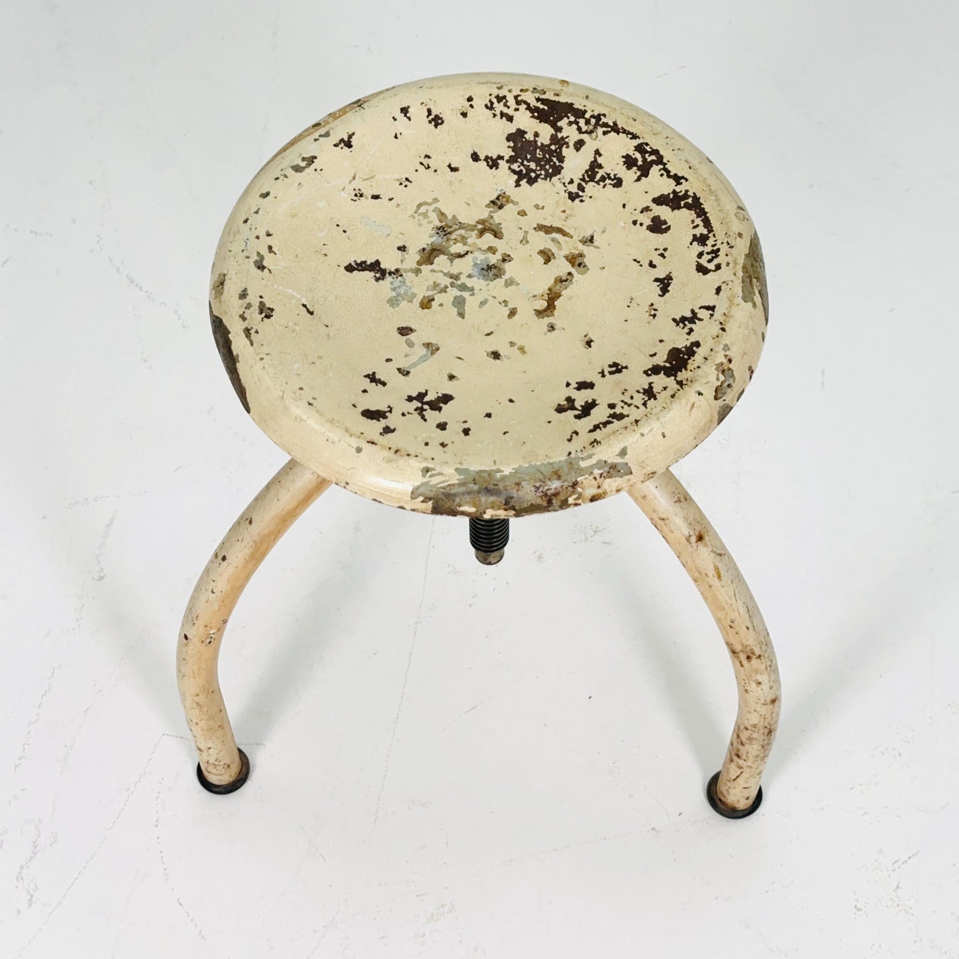 Mid-Century Industrial Adjustable Screw Stool by Ludwig Dellmuth for Chirurg — Germany, 1960s