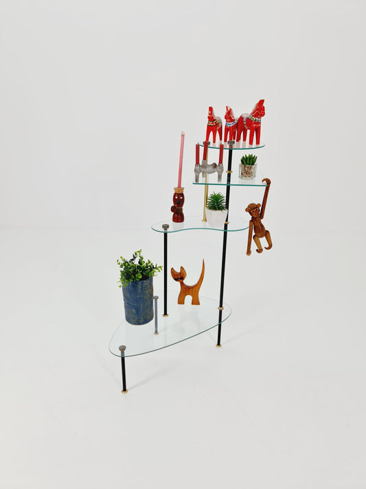 Rare Large German Plant Stand, Vintage Mid-Century Minimalist Indoor Plant Stand Side Table Retro flower table, 1950s By Polyvog