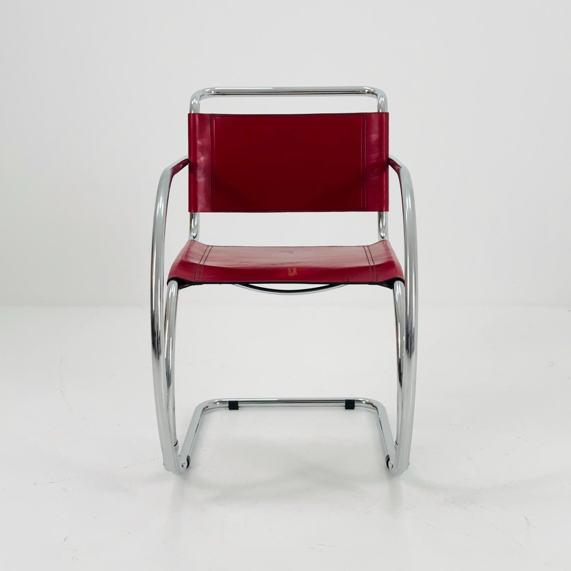 Mid century Cantilever Freischwinger MR20 Armchair by Ludwig Mies van der Rohe for Fasem Italy, 1980s