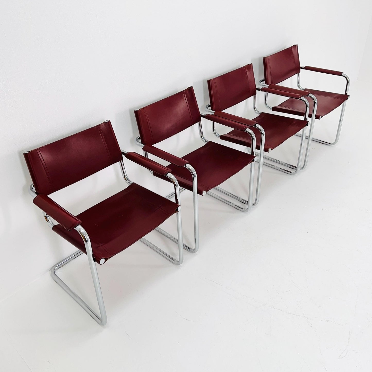Set of 4 Centro Studio armchairs by Mart Stam & Marcel Breuer, 1970s Fasem Italy