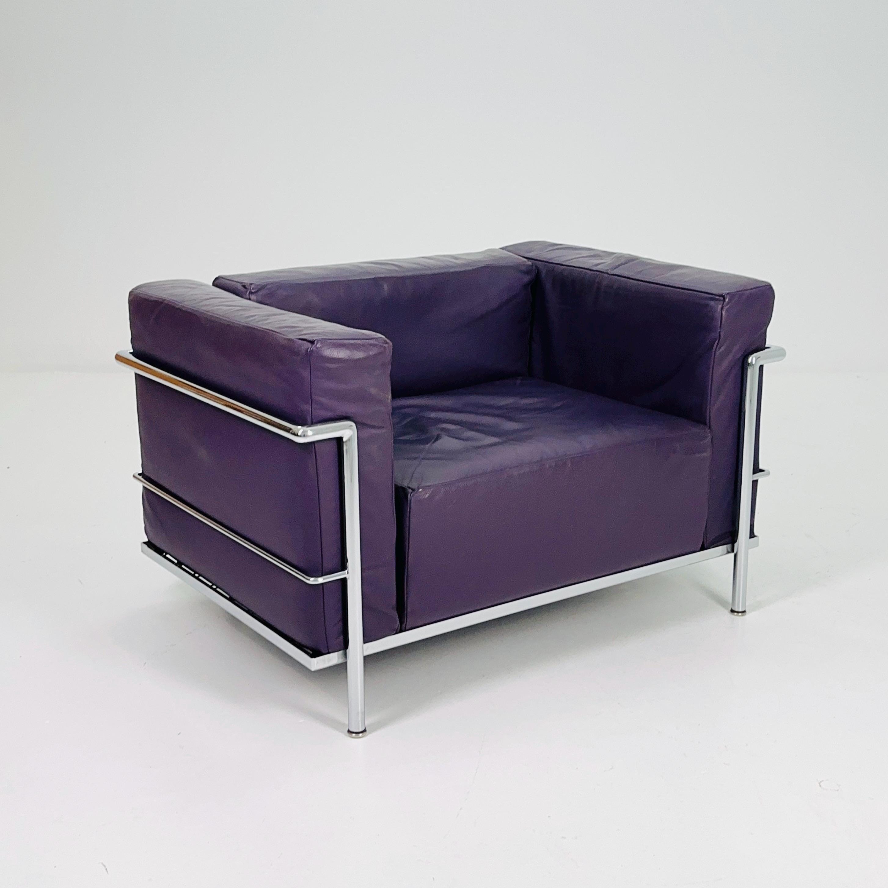 Rare Mid-Century Le Corbusier LC3 Armchair by Cassina, Model