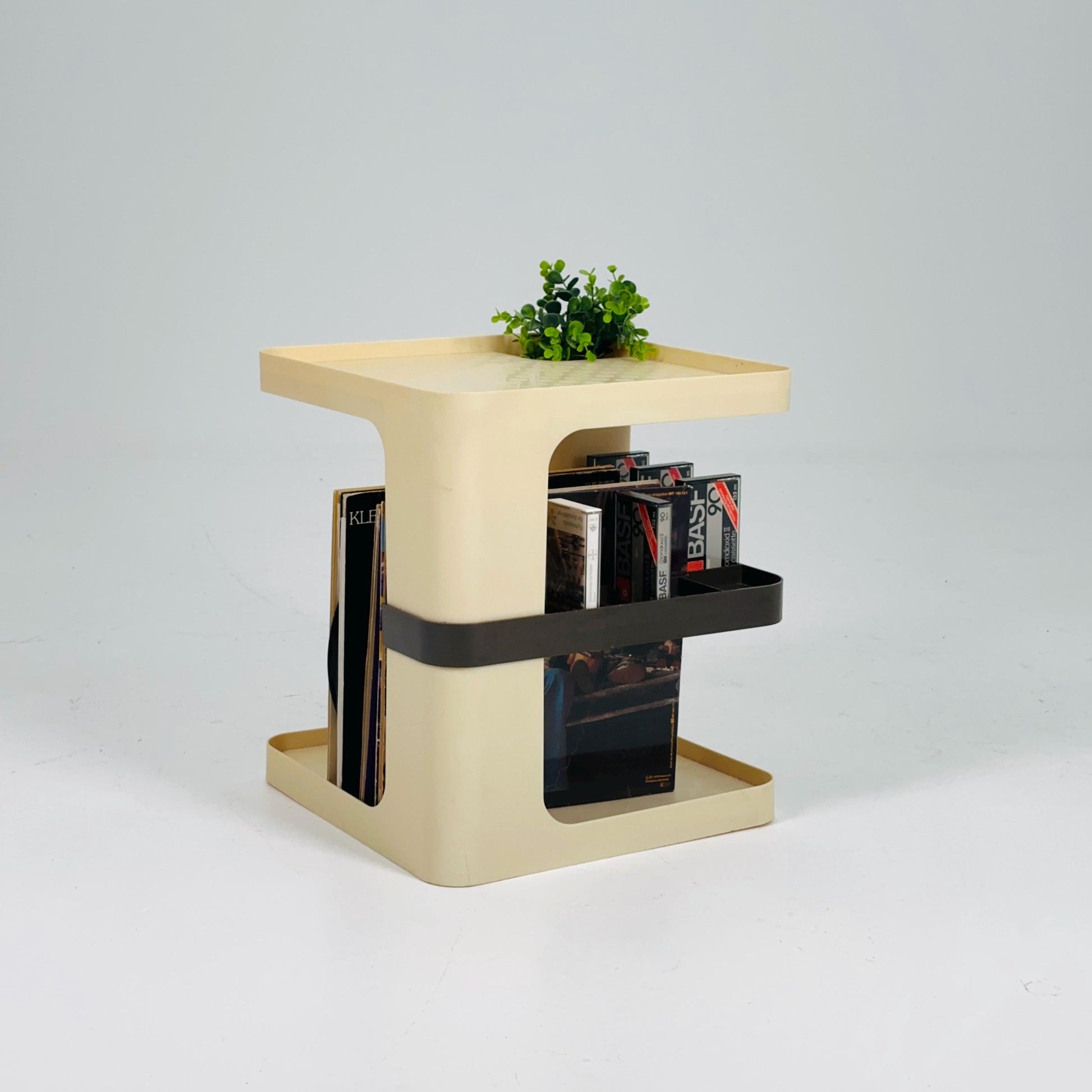 Mid Century Space Age Side Table — Marc Held for Flair — 1970s Media Storage Table — LP Vinyl