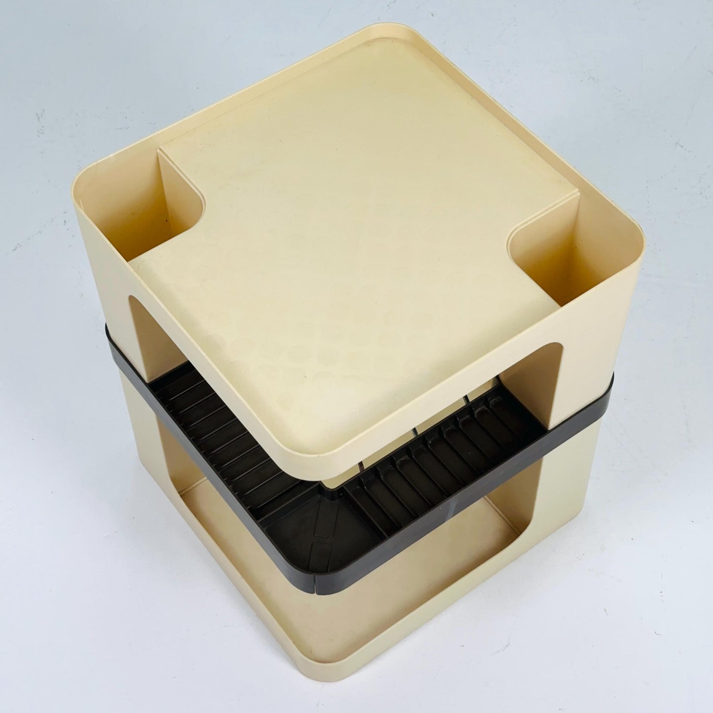 Mid Century Space Age Side Table — Marc Held for Flair — 1970s Media Storage Table — LP Vinyl