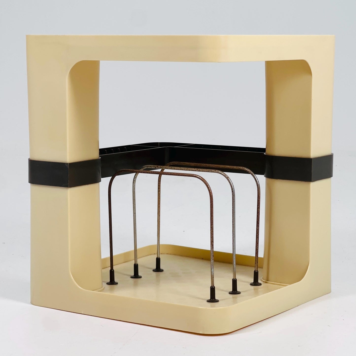 Mid Century Space Age Side Table — Marc Held for Flair — 1970s Media Storage Table — LP Vinyl