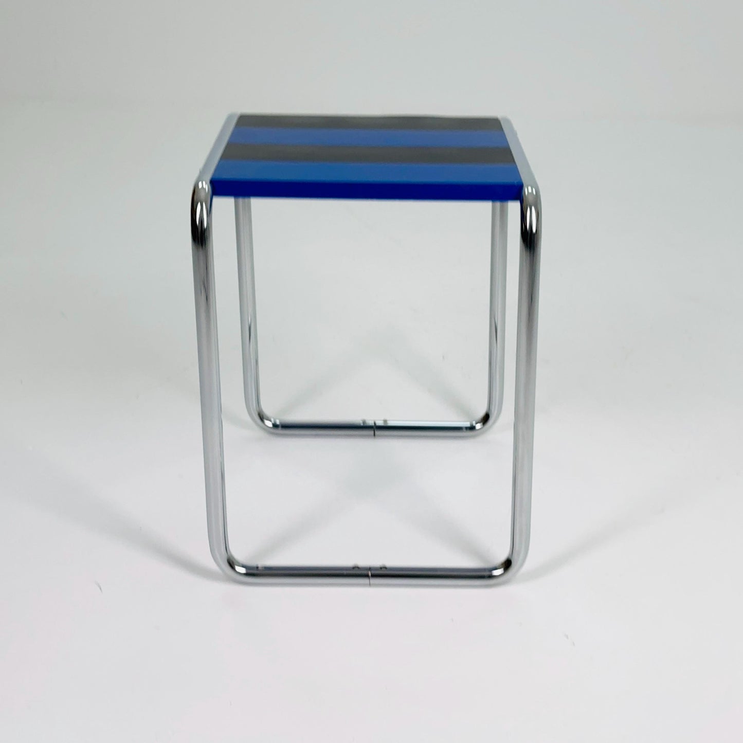 Mid century Marcel Breuer Laccio Side Coffee Table — Black & Blue Edition — Bauhaus Design by Arnol for L-C Stendal, Germany — 1970s
