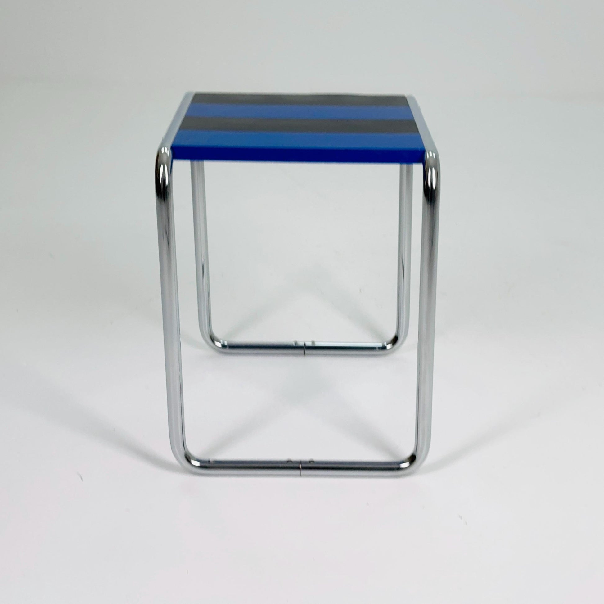 Mid century Marcel Breuer Laccio Side Coffee Table — Black & Blue Edition — Bauhaus Design by Arnol for L-C Stendal, Germany — 1970s
