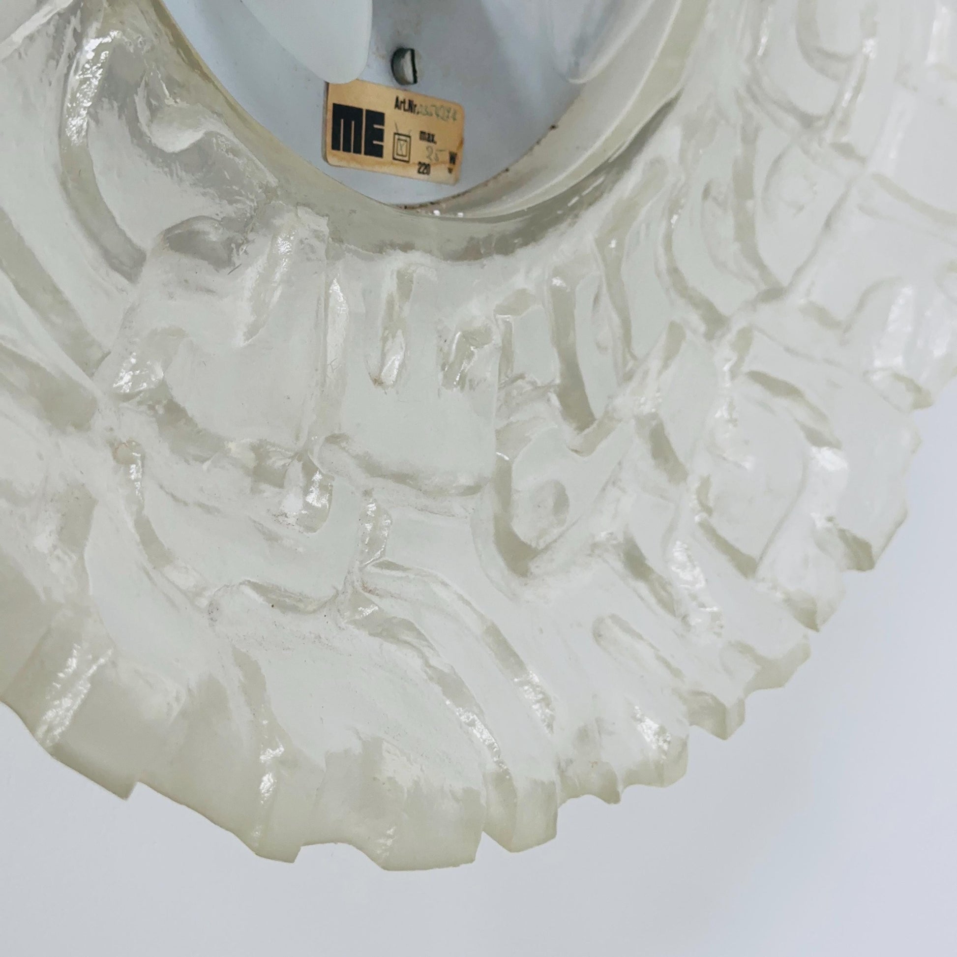 Mid-Century baklite ice glass Oval large mirror by Em Germany 1960s