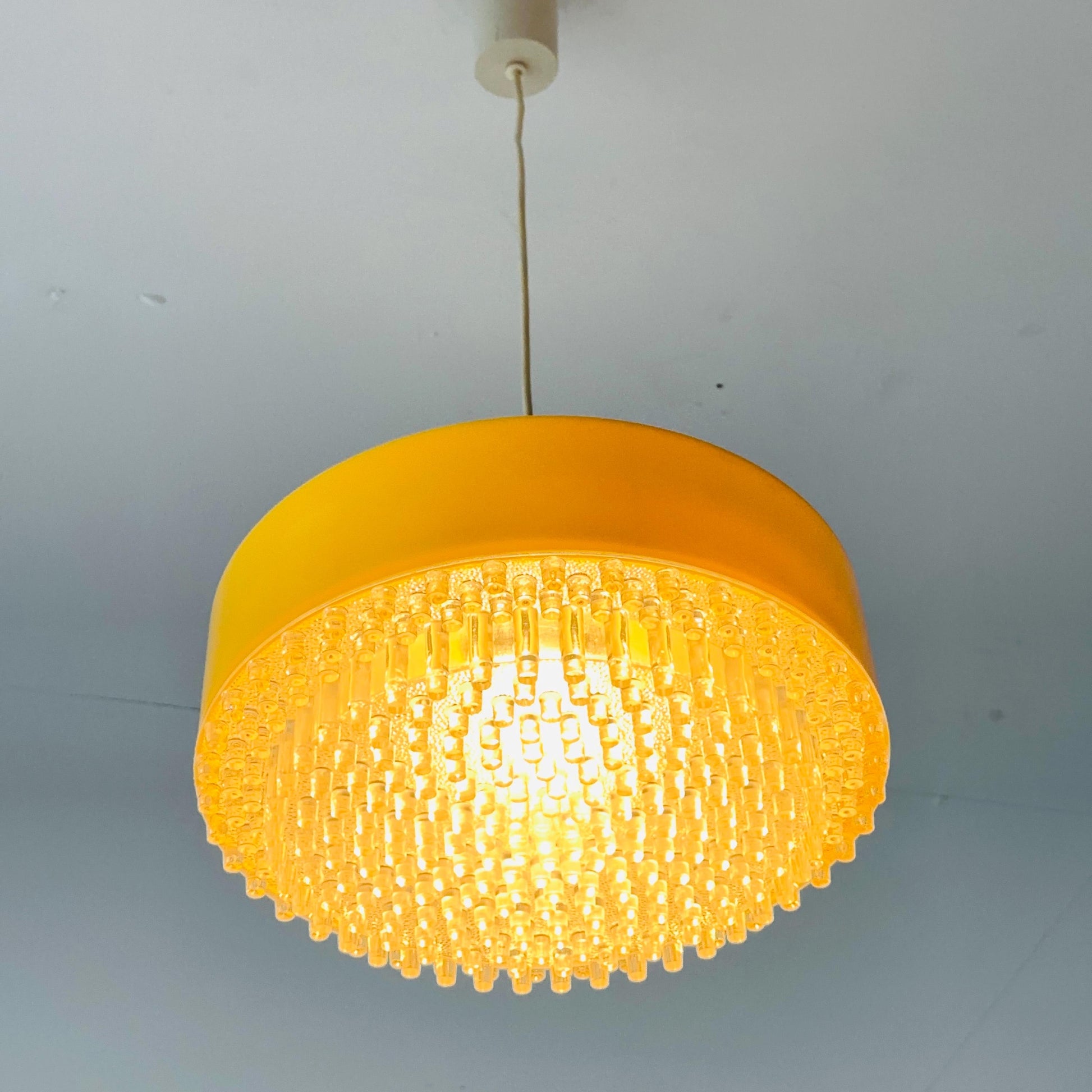 Space Age yellow pendant lamp 1980s
