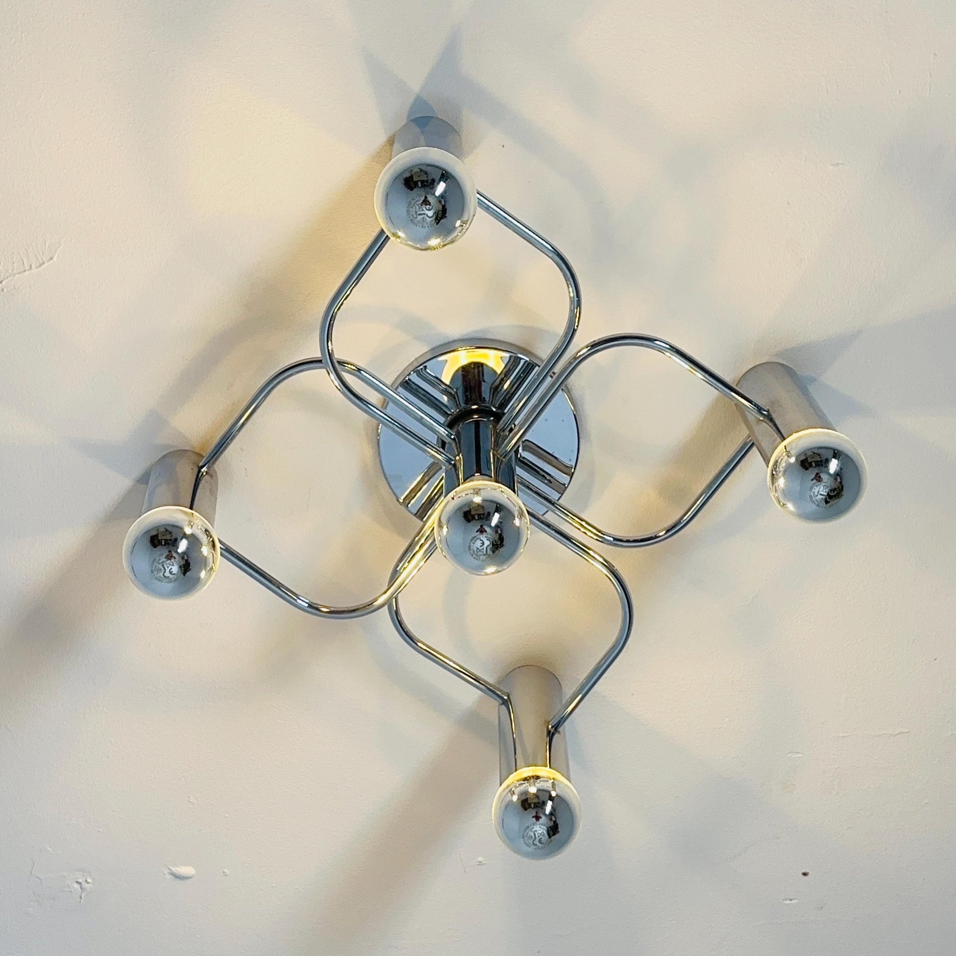 Mid century Space Age Ceiling or Wall Lamp by Gaetano Sciolari for Leola, 1970s, Germany
