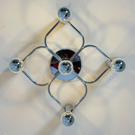 Mid century Space Age Ceiling or Wall Lamp by Gaetano Sciolari for Leola, 1970s, Germany