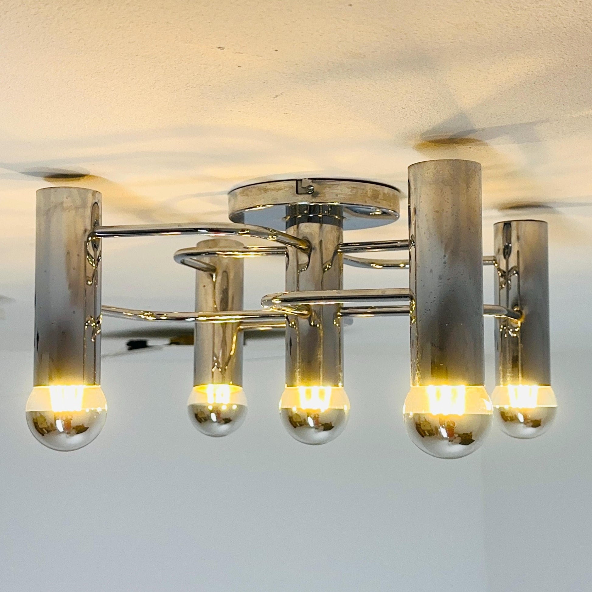 Mid century Space Age Ceiling or Wall Lamp by Gaetano Sciolari for Leola, 1970s, Germany