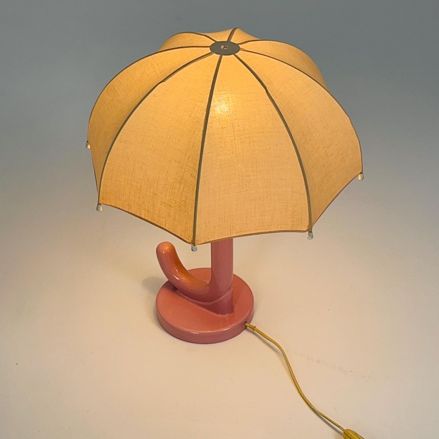 Mid century pink umbrella table lamp Germany 1990s
