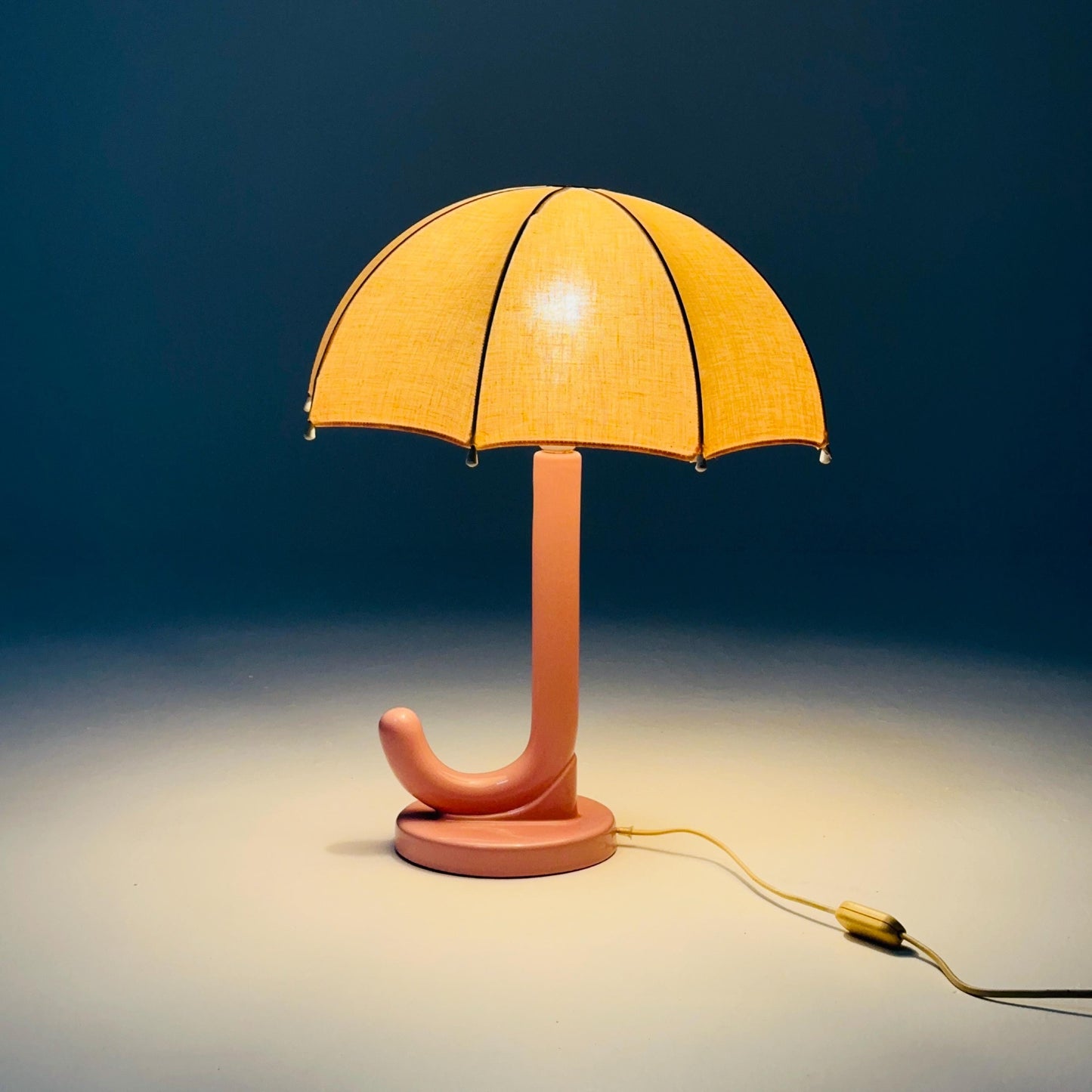 Mid century pink umbrella table lamp Germany 1990s