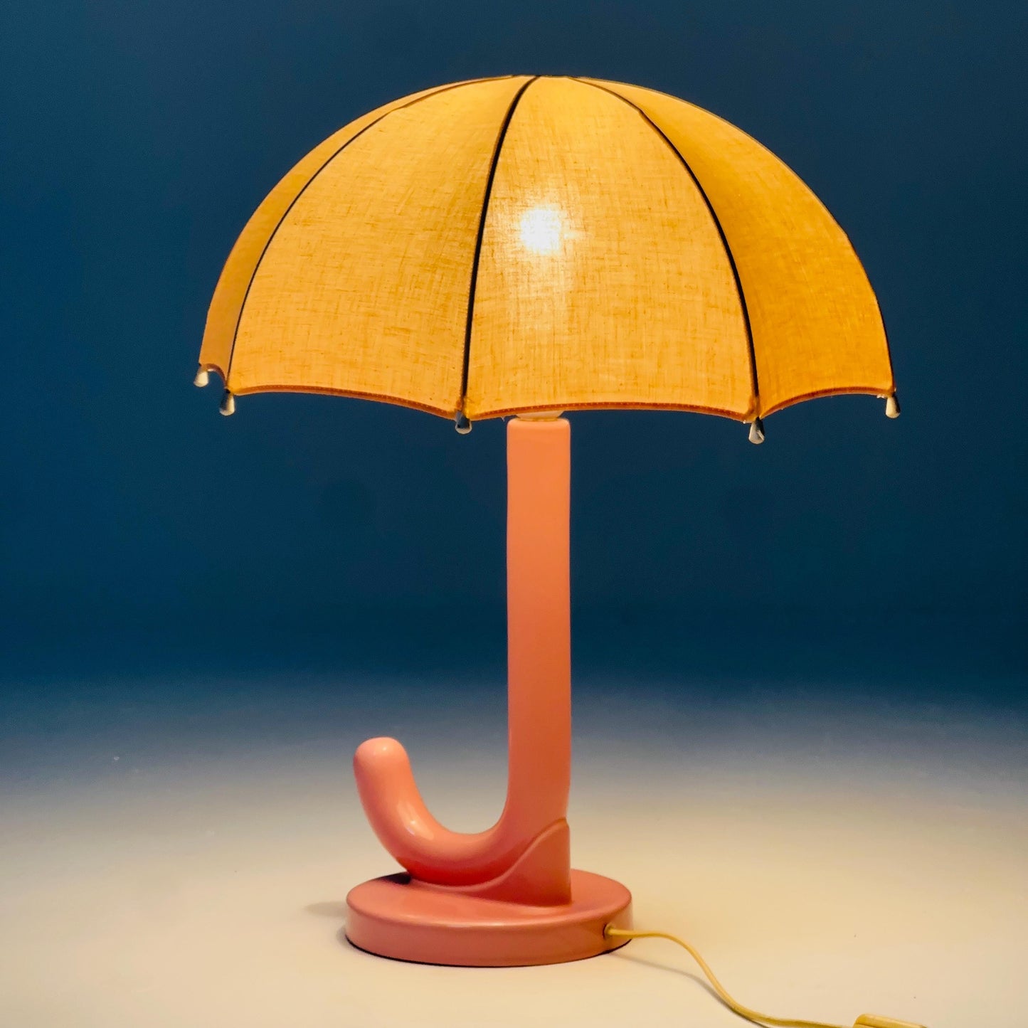 Mid century pink umbrella table lamp Germany 1990s