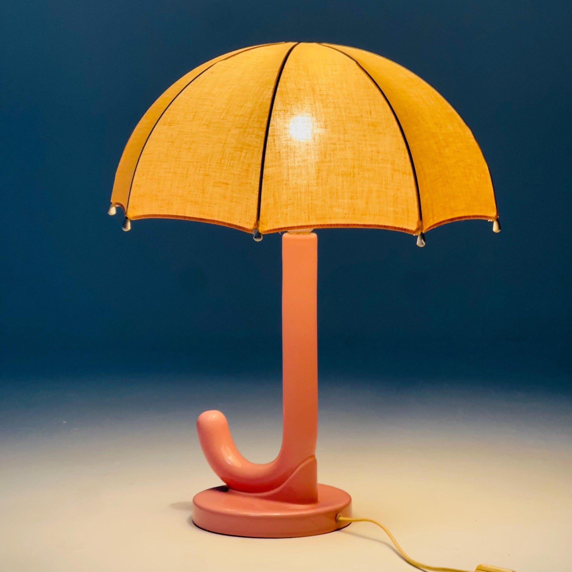 Mid century pink umbrella table lamp Germany 1990s