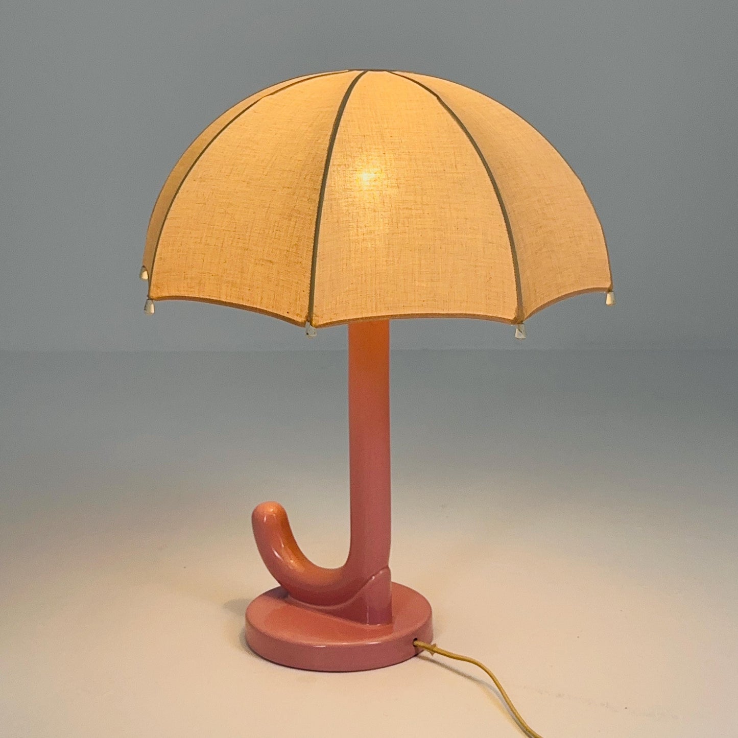 Mid century pink umbrella table lamp Germany 1990s