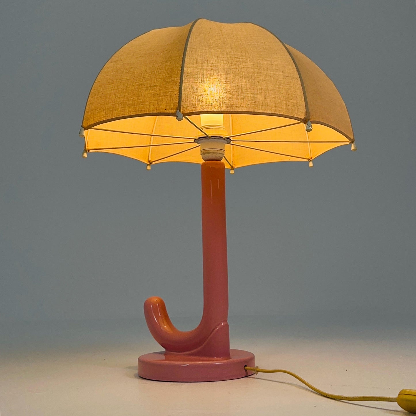 Mid century pink umbrella table lamp Germany 1990s