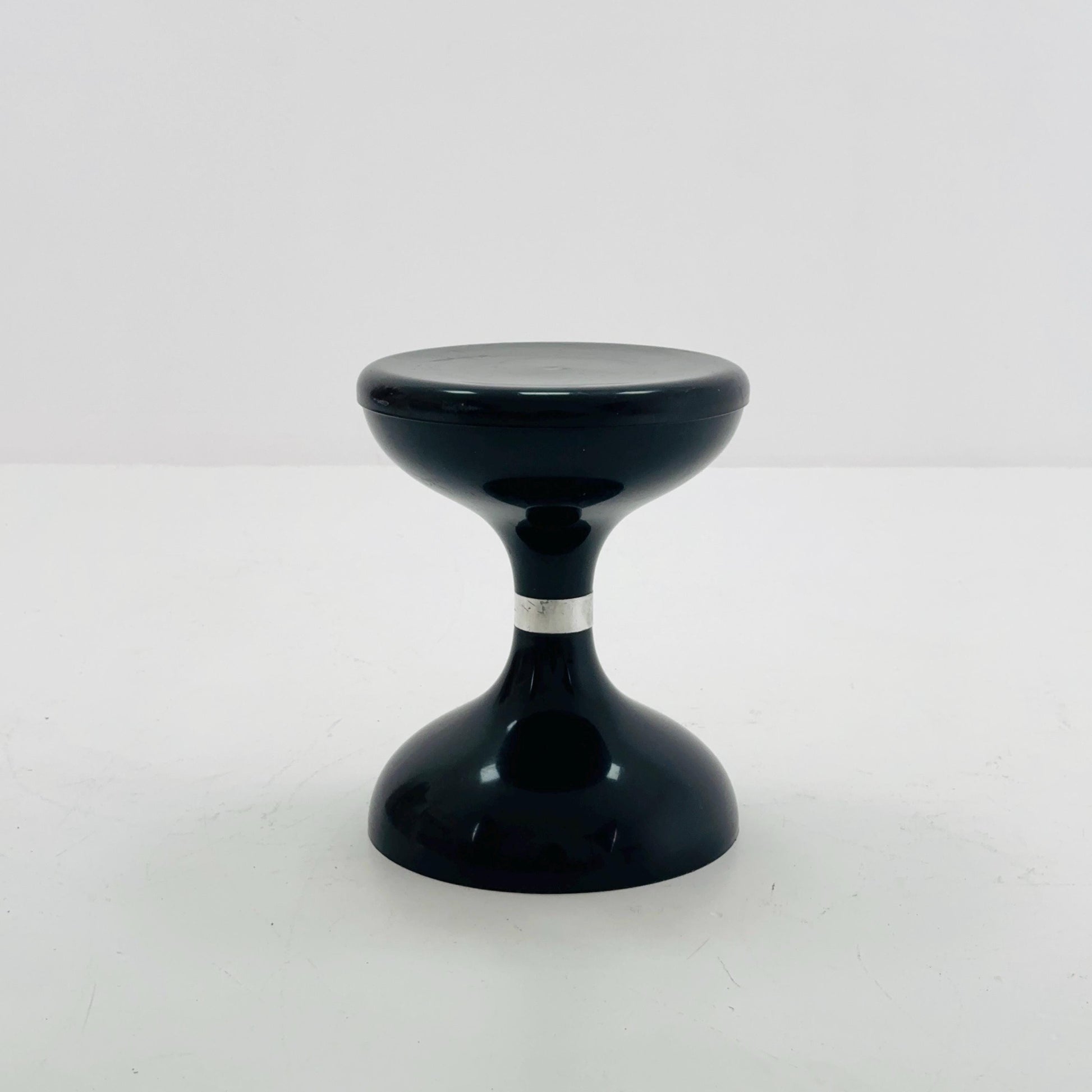 Space Age Black Plastic Stool – Robur Sgabello Americano, Italy 1970s