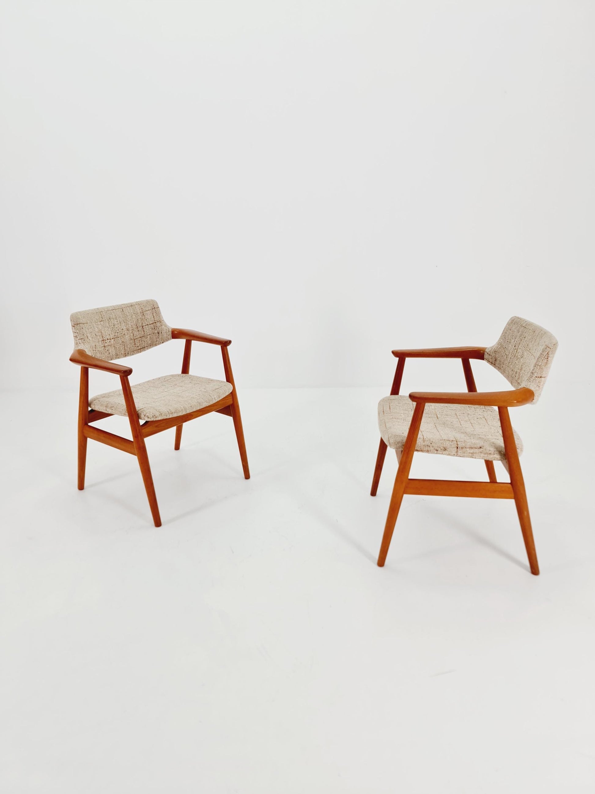 1 of 2 Mid century Danish Teak and Leather arm chair by Svend Age Eriksen for Glostrup from the 60s