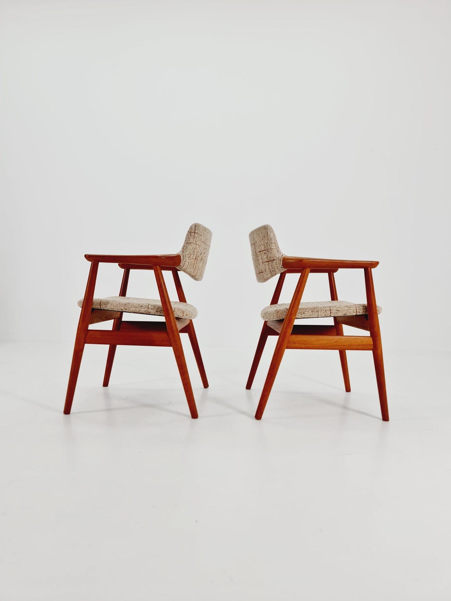 1 of 2 Mid century Danish Teak and Leather arm chair by Svend Age Eriksen for Glostrup from the 60s