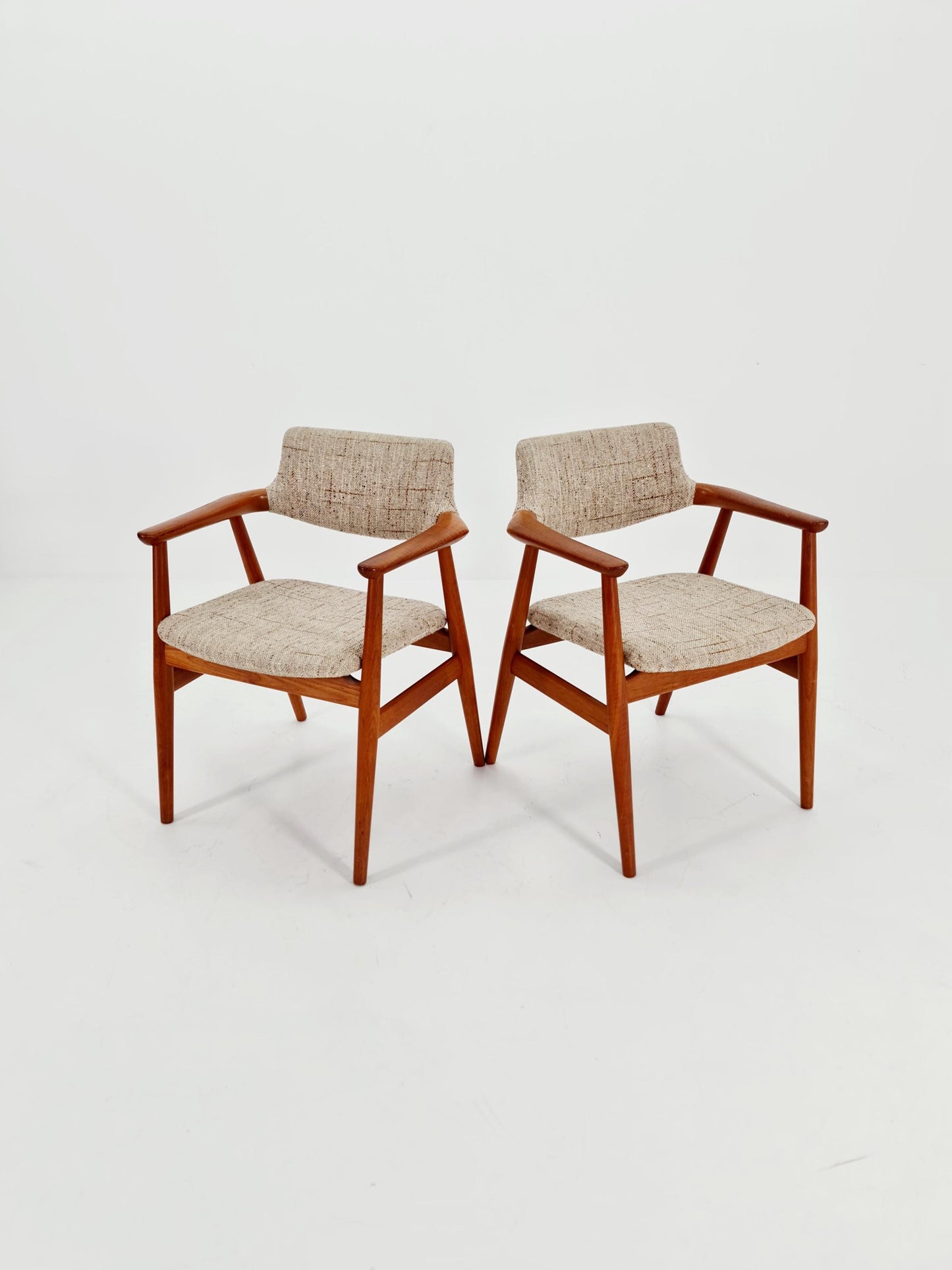 1 of 2 Mid century Danish Teak and Leather arm chair by Svend Age Eriksen for Glostrup from the 60s