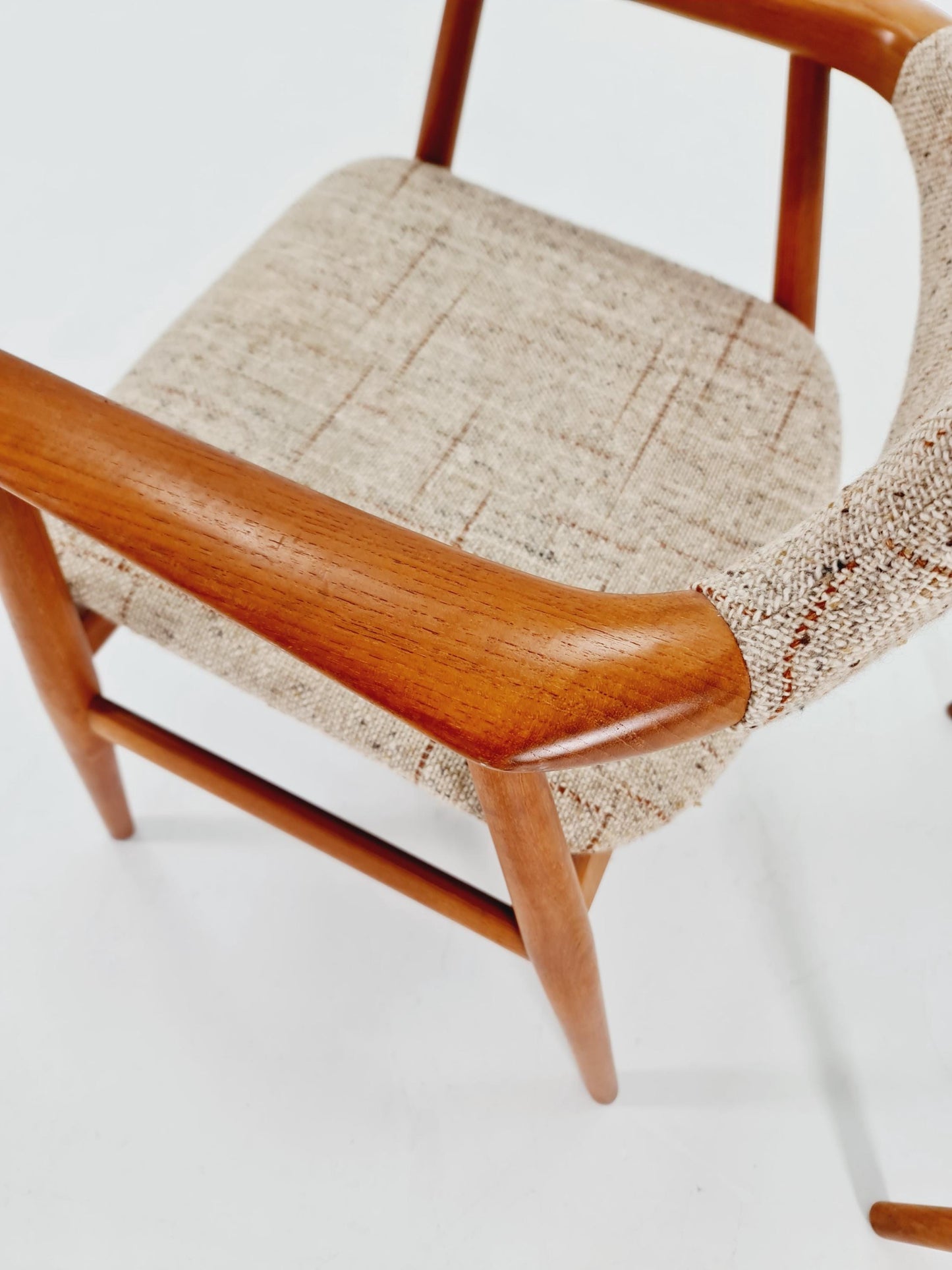 1 of 2 Mid century Danish Teak and Leather arm chair by Svend Age Eriksen for Glostrup from the 60s