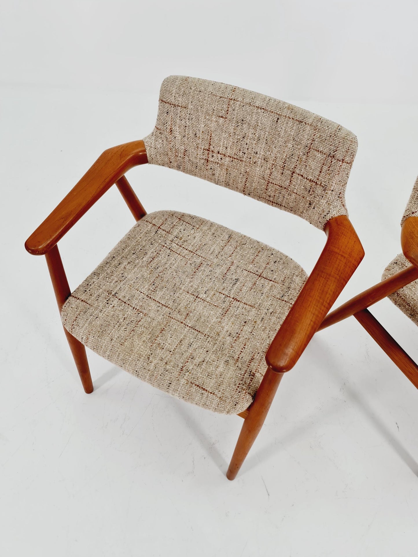 1 of 2 Mid century Danish Teak and Leather arm chair by Svend Age Eriksen for Glostrup from the 60s