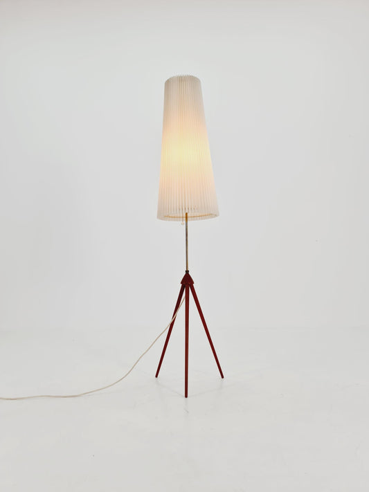 Midcentury Danish tripod rocket floor lamp teak, 1960s