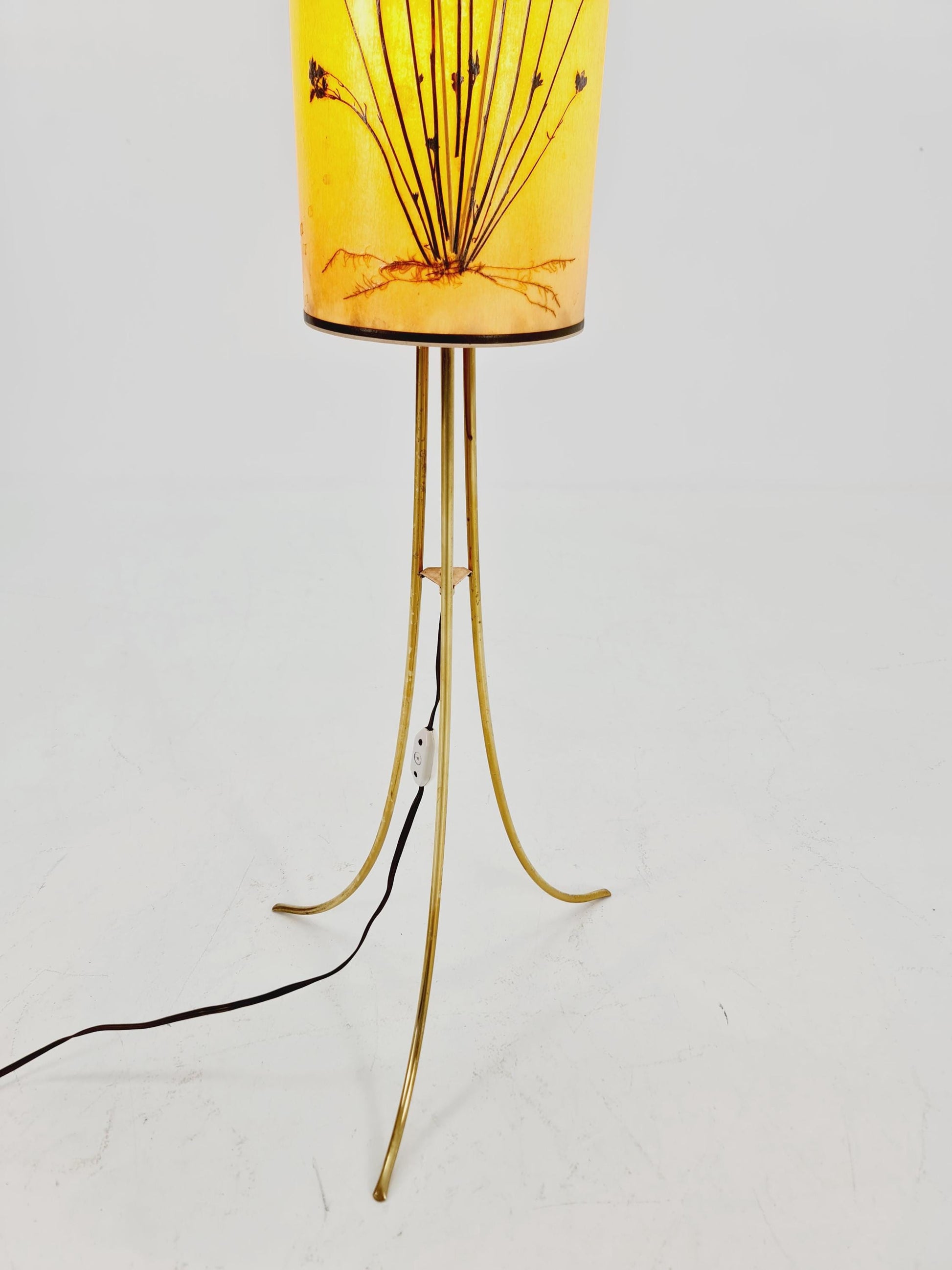 Rare Tripod Mid century German floor lamp Brass 1960s