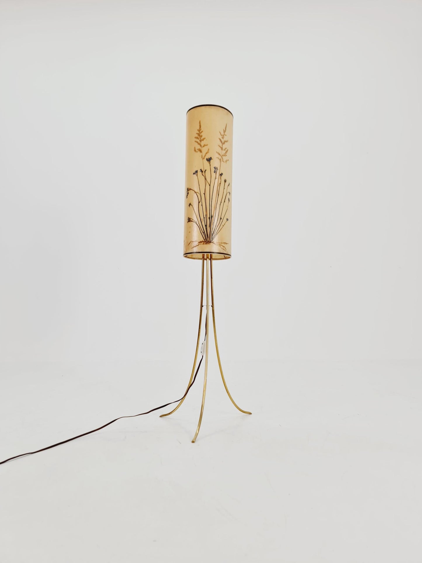 Rare Tripod Mid century German floor lamp Brass 1960s