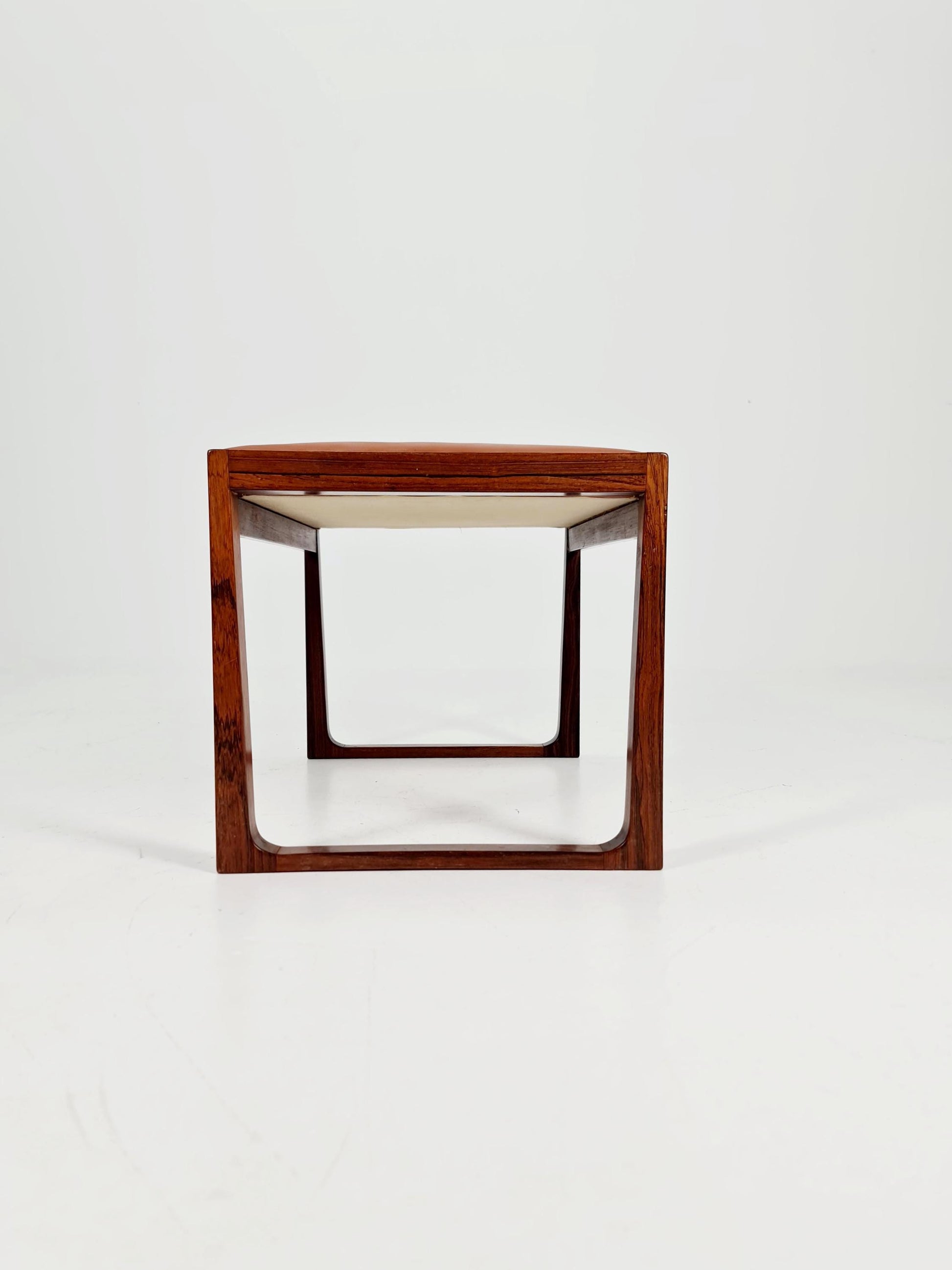 Vintage Danish Rose wood dining stool ottoman , 1960s