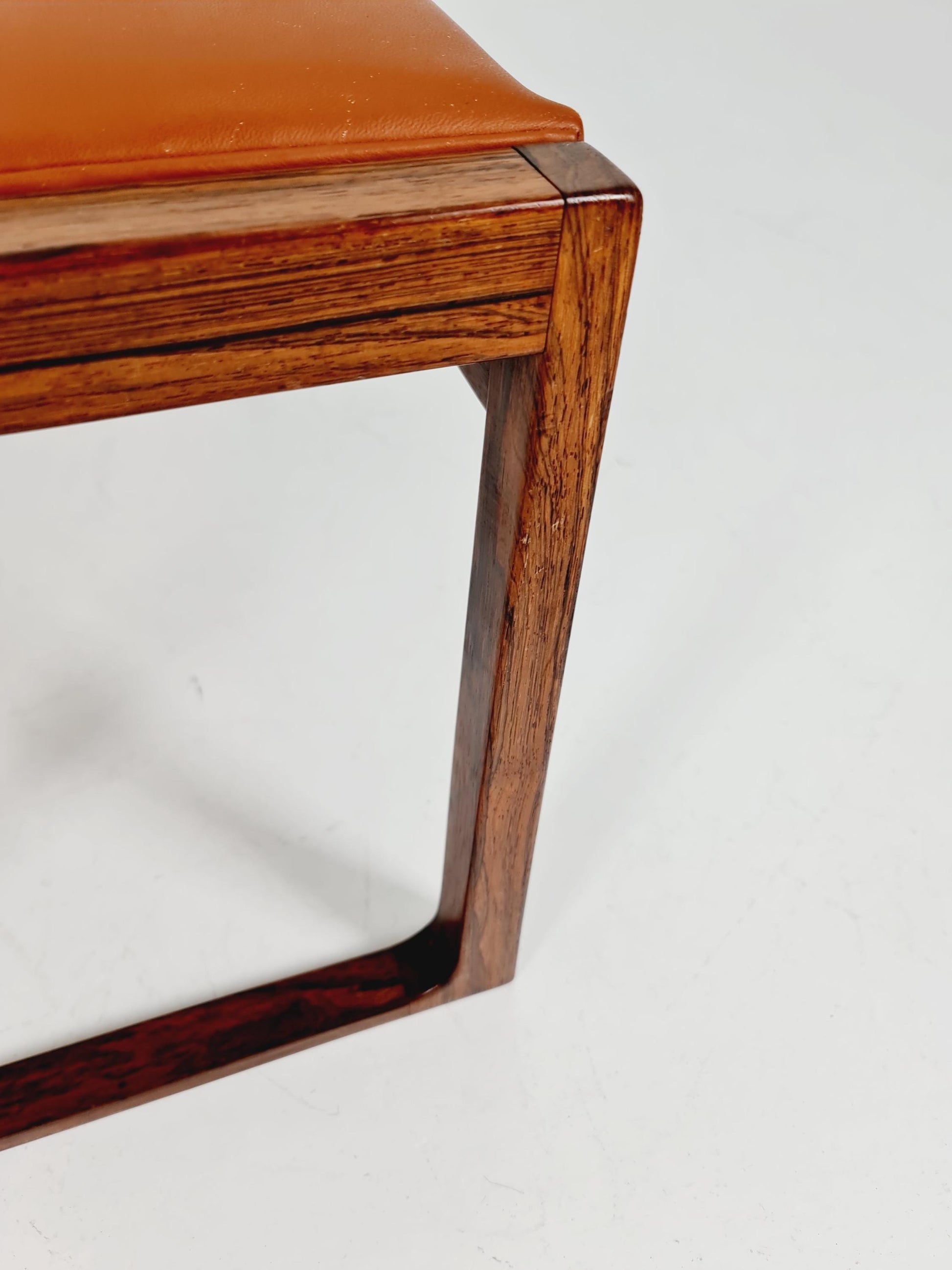 Vintage Danish Rose wood dining stool ottoman , 1960s