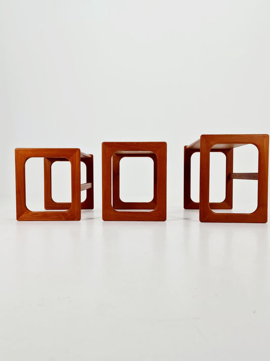 Midcentury Danish Solid teak Nesting Tables by Salin Nyborg , 1960s