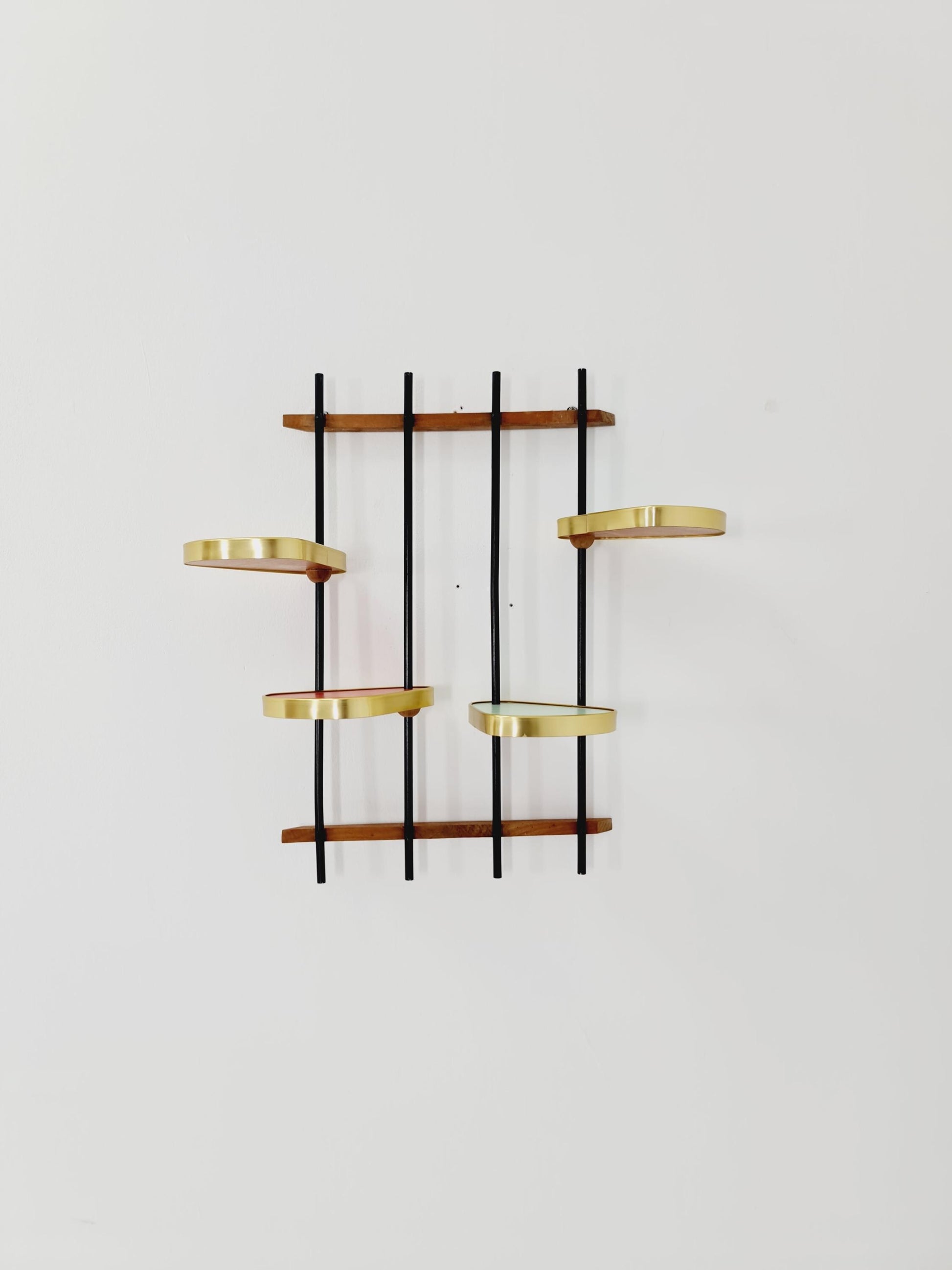 1950s German Plant shelf , Colorful Vintage Mid-Century Minimalist Indoor Plant shelf