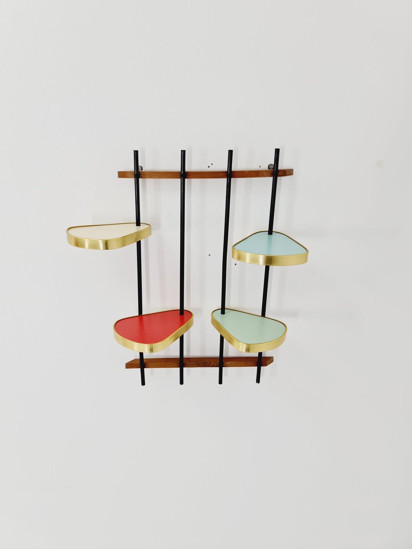 1950s German Plant shelf , Colorful Vintage Mid-Century Minimalist Indoor Plant shelf