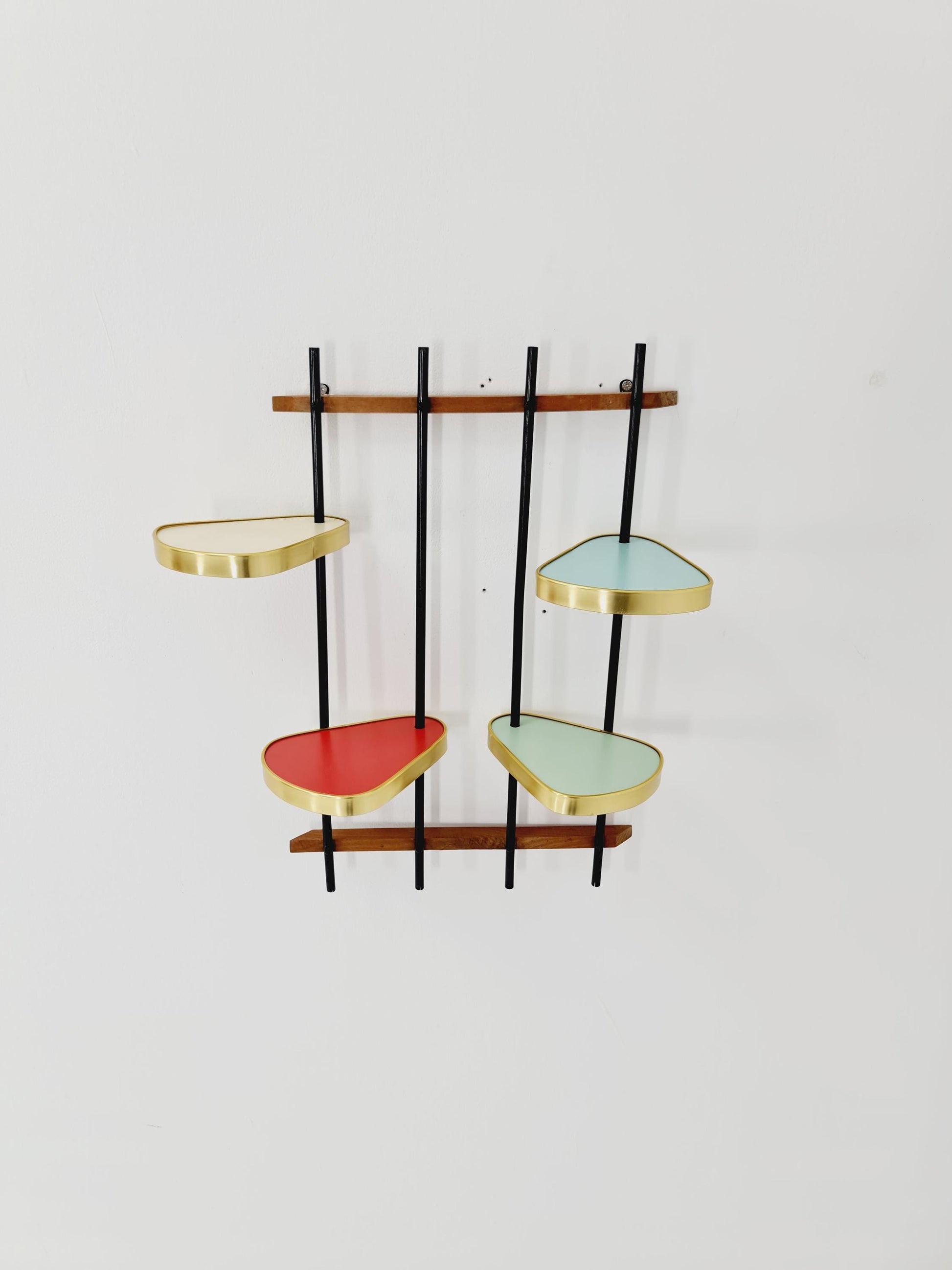 1950s German Plant shelf , Colorful Vintage Mid-Century Minimalist Indoor Plant shelf