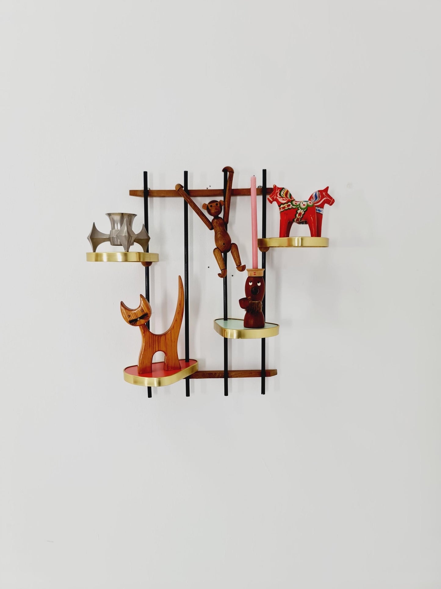 1950s German Plant shelf , Colorful Vintage Mid-Century Minimalist Indoor Plant shelf