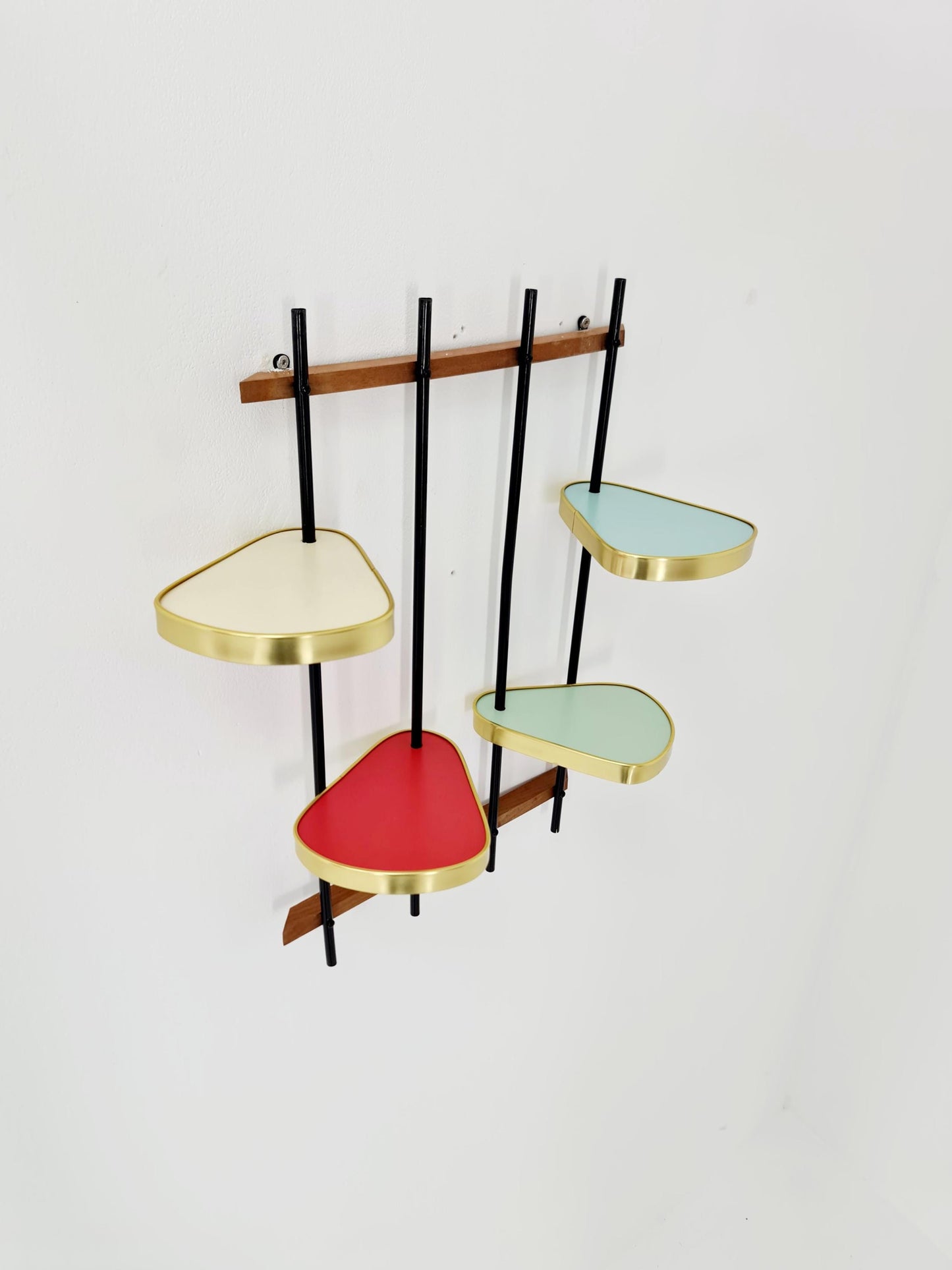 1950s German Plant shelf , Colorful Vintage Mid-Century Minimalist Indoor Plant shelf