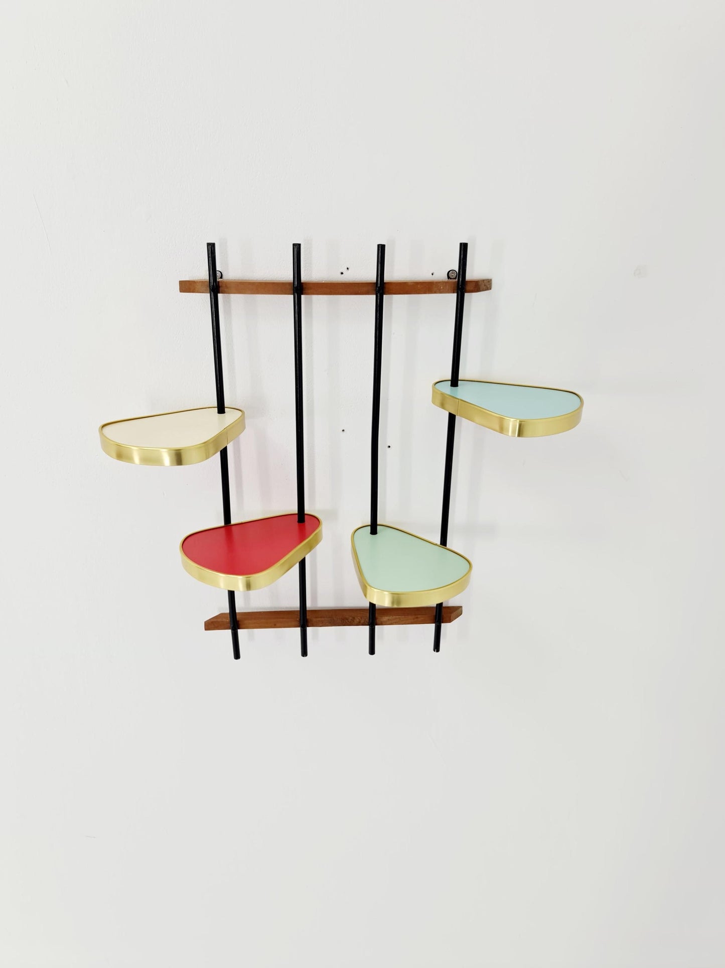1950s German Plant shelf , Colorful Vintage Mid-Century Minimalist Indoor Plant shelf