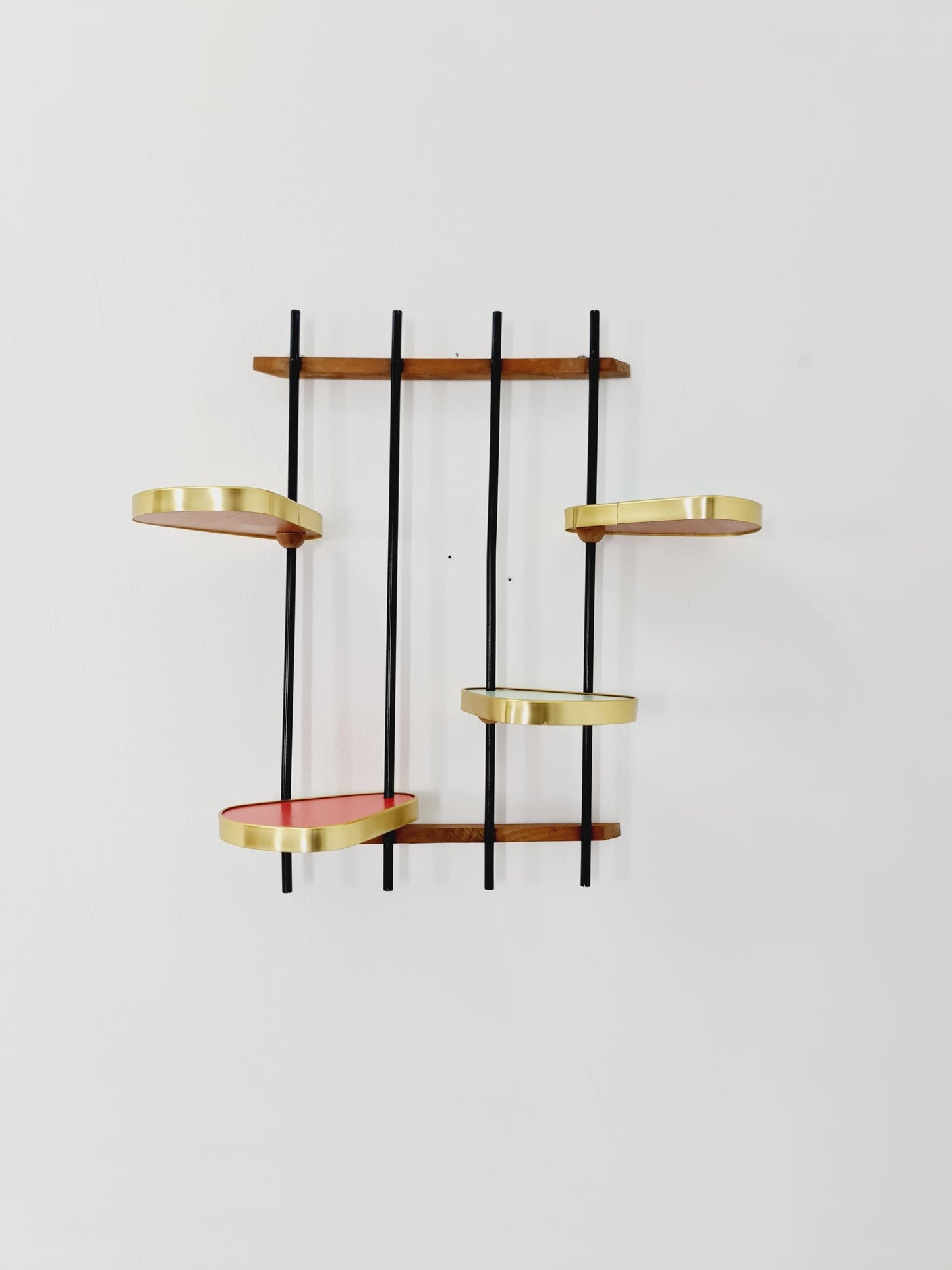1950s German Plant shelf , Colorful Vintage Mid-Century Minimalist Indoor Plant shelf