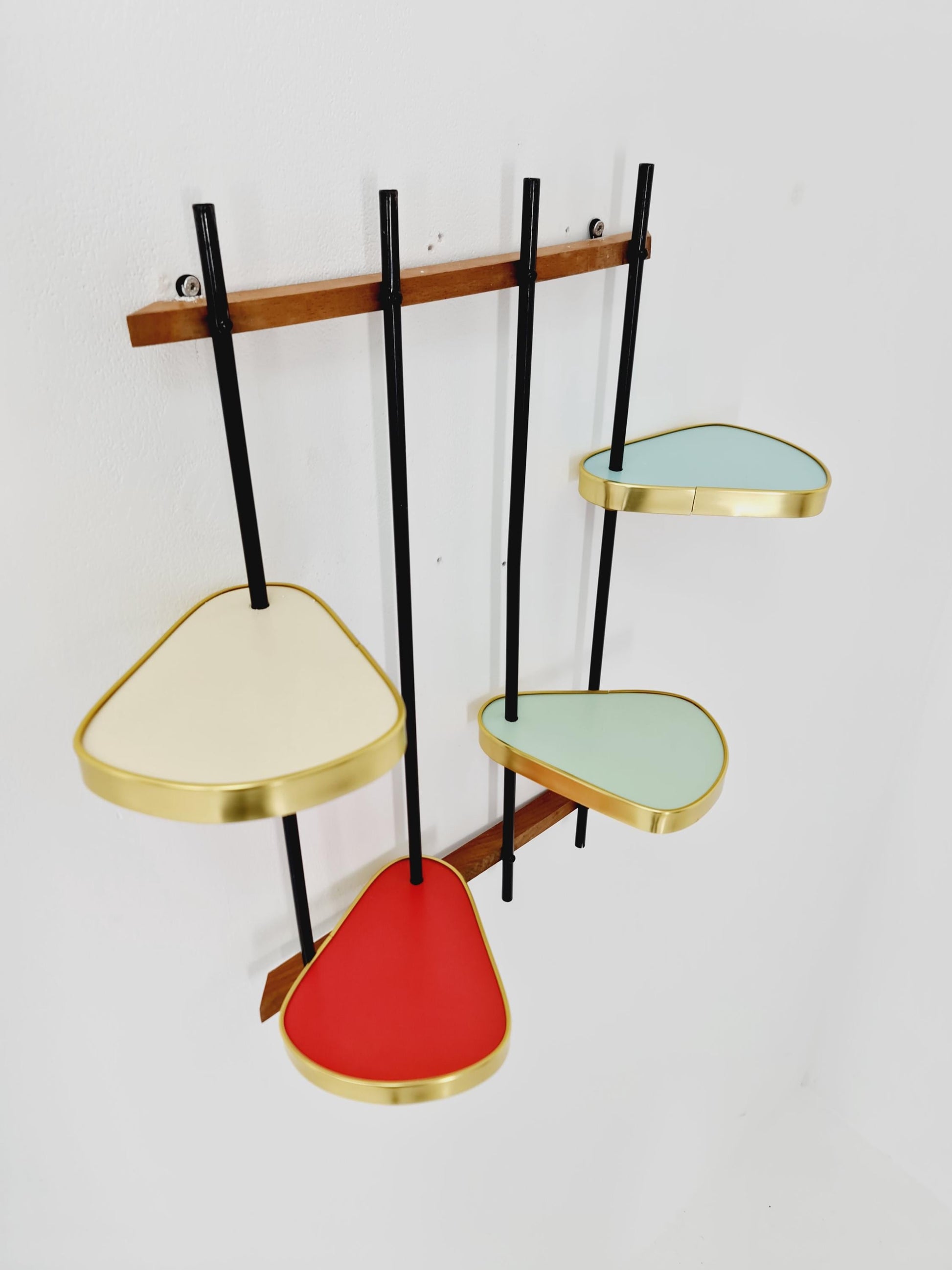 1950s German Plant shelf , Colorful Vintage Mid-Century Minimalist Indoor Plant shelf