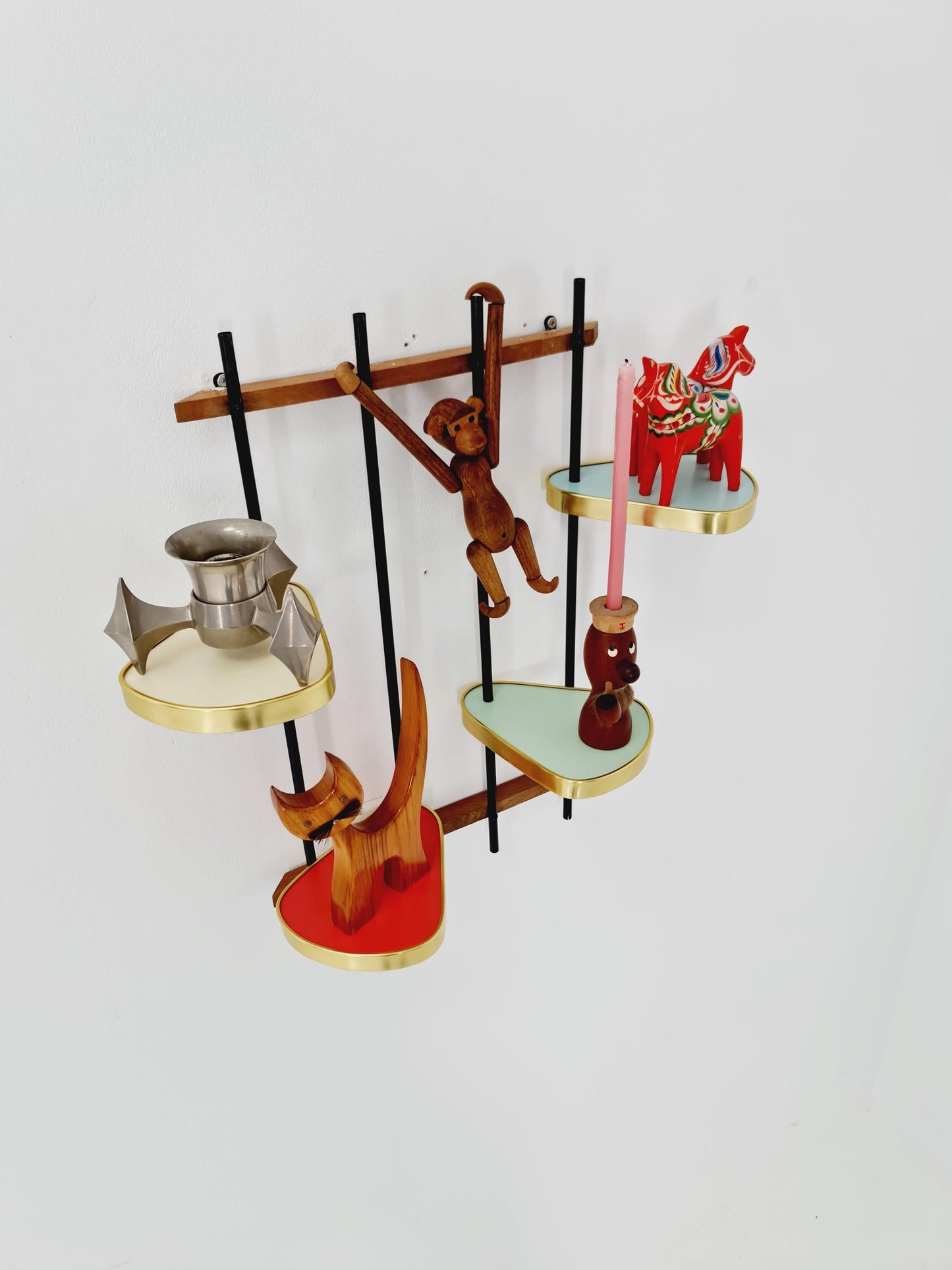 1950s German Plant shelf , Colorful Vintage Mid-Century Minimalist Indoor Plant shelf