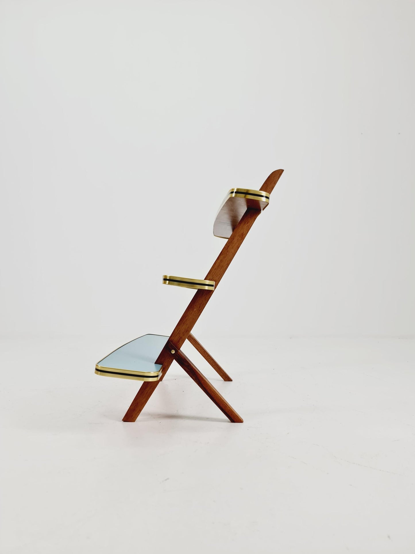 Big 1950s German Plant Stand, Colorful Vintage Mid-Century Minimalist Indoor Plant Stand Side Table Retro flower table