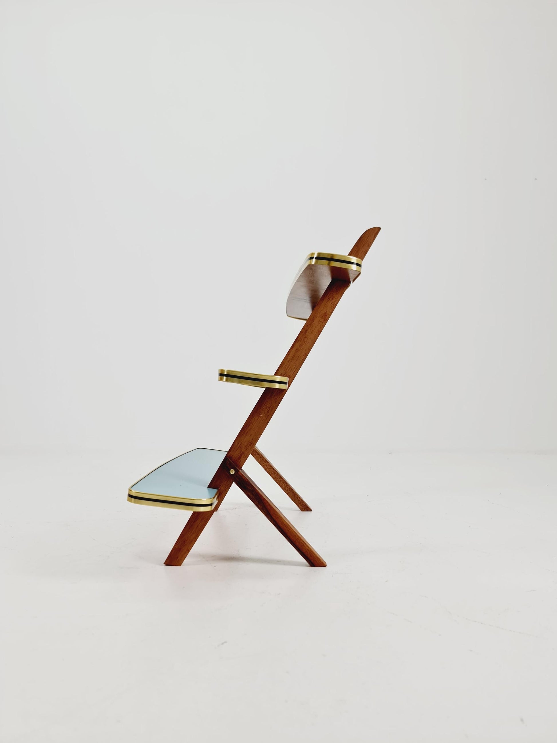 Big 1950s German Plant Stand, Colorful Vintage Mid-Century Minimalist Indoor Plant Stand Side Table Retro flower table