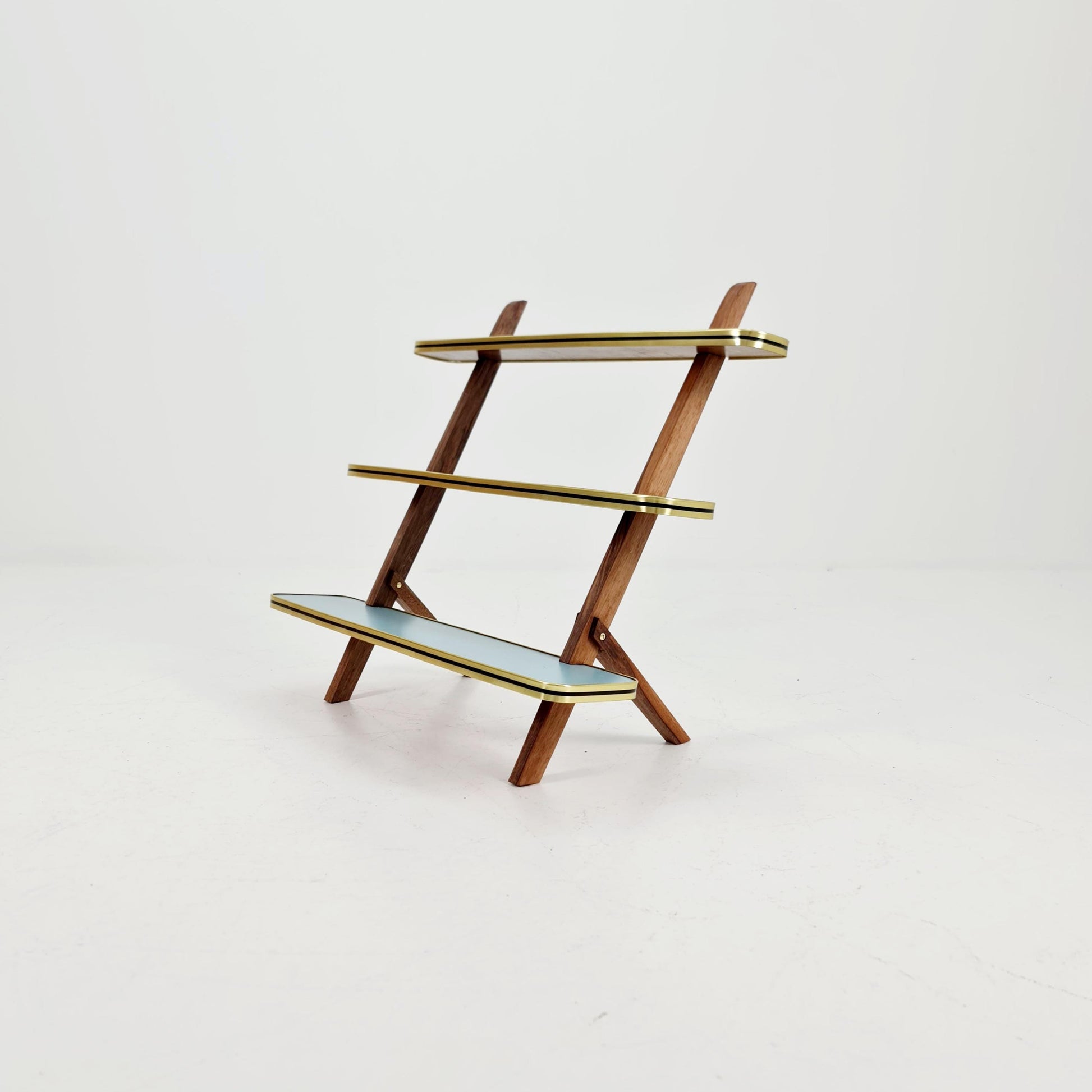 Big 1950s German Plant Stand, Colorful Vintage Mid-Century Minimalist Indoor Plant Stand Side Table Retro flower table