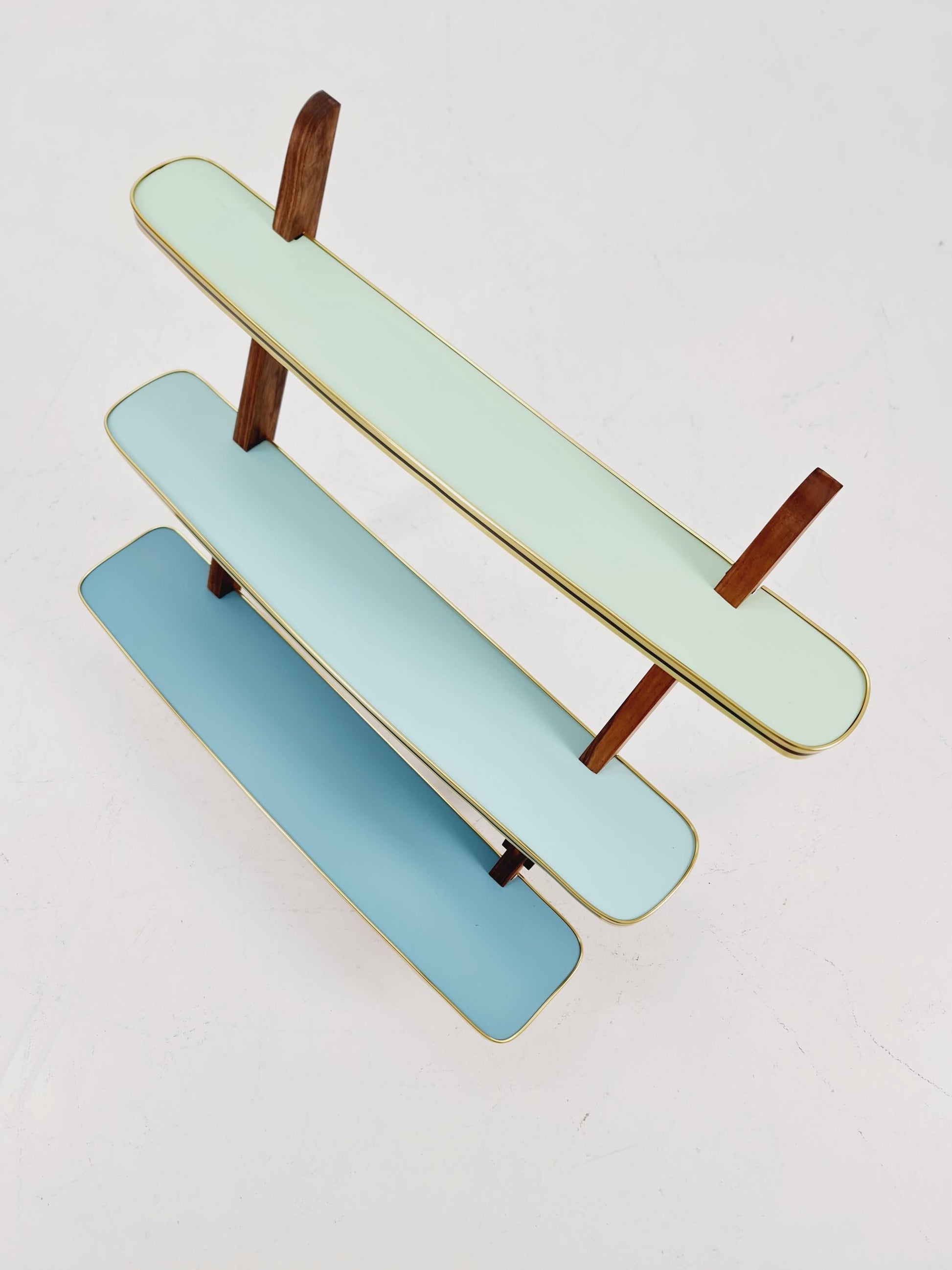 Big 1950s German Plant Stand, Colorful Vintage Mid-Century Minimalist Indoor Plant Stand Side Table Retro flower table