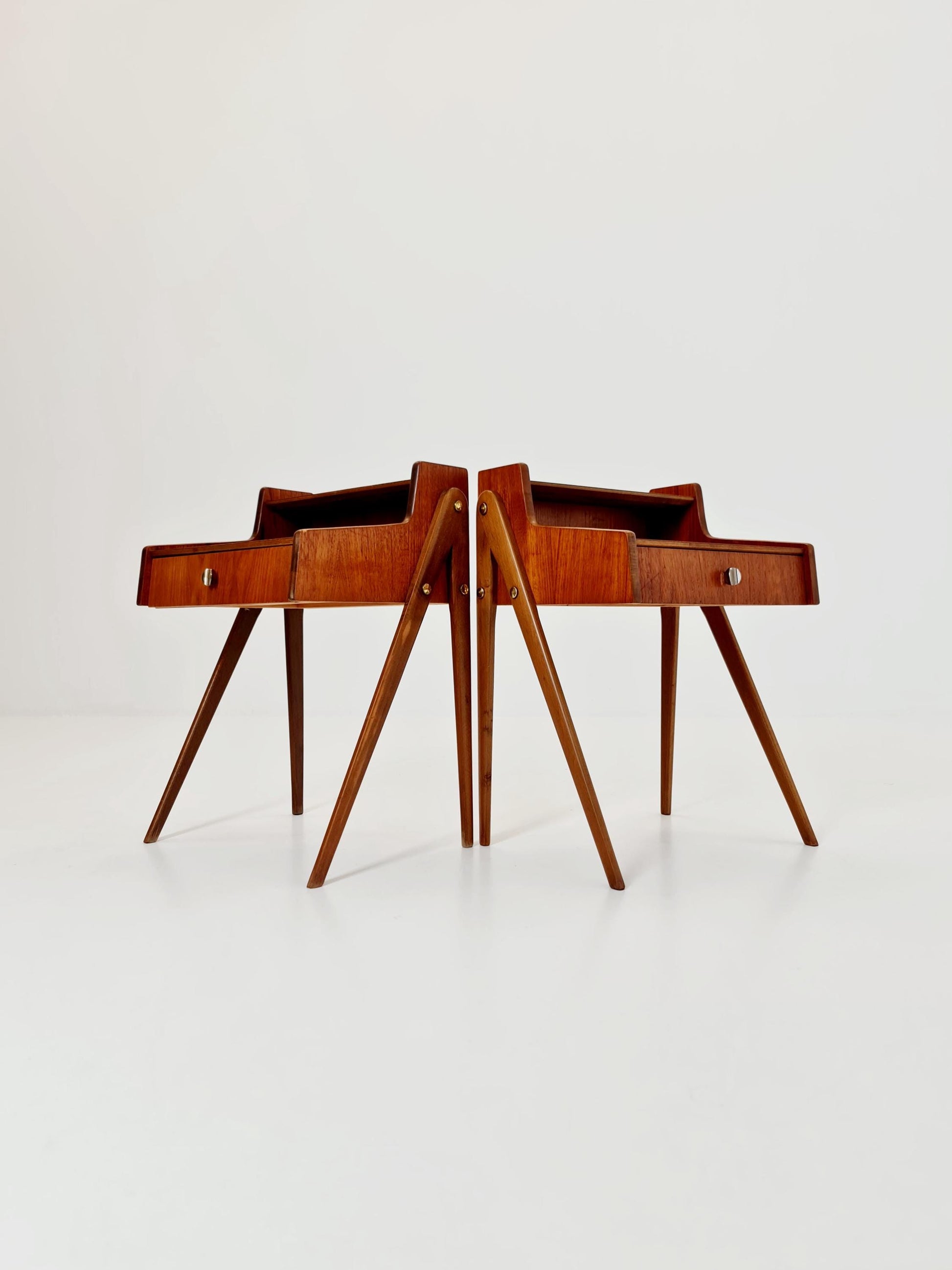 Mid century Danish teak side tables/ Bedside tables/ Nightstands, Denmark, 1960s, set of 2