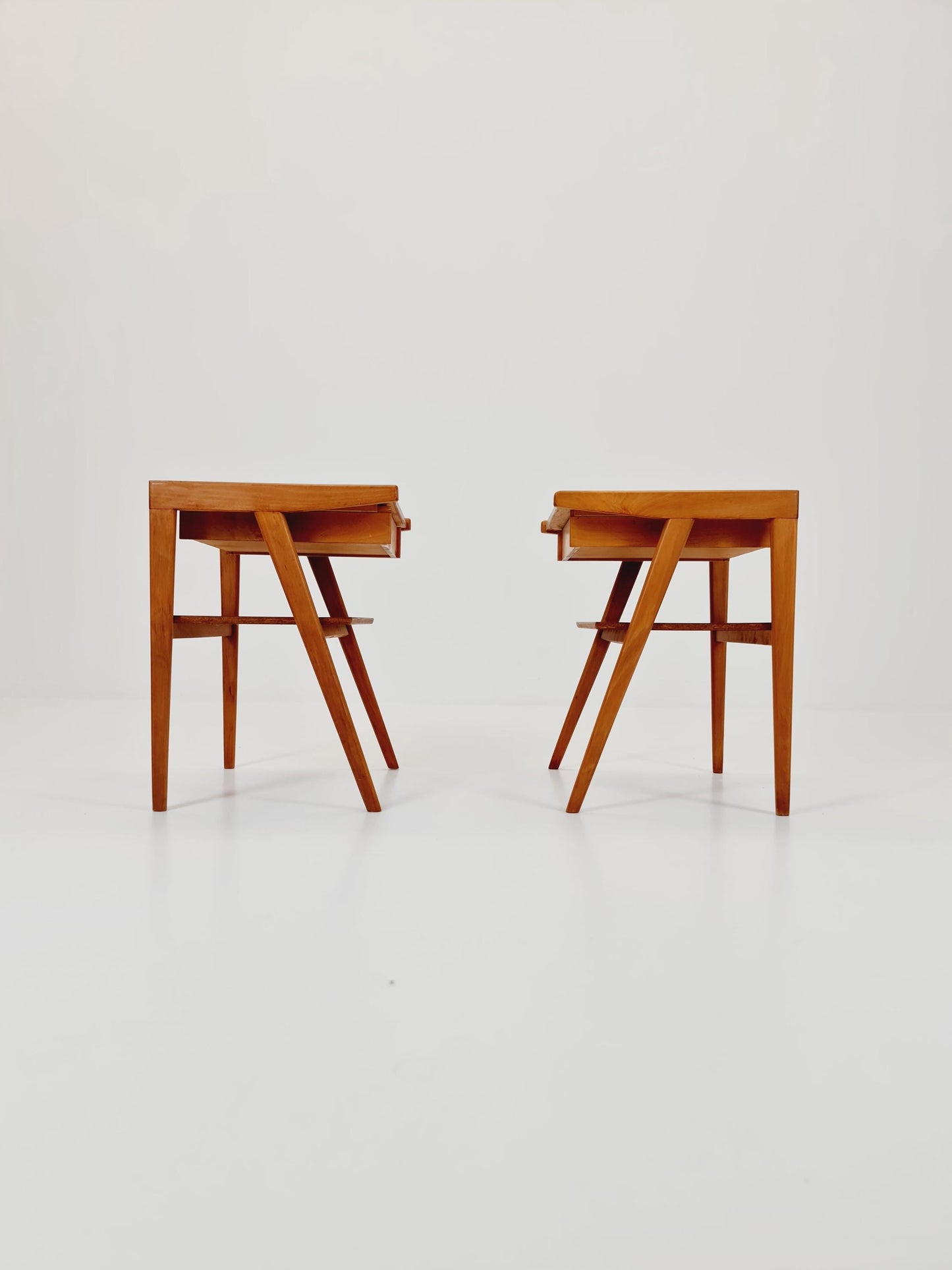 Mid century Danish teak & Oak bedside tables/ nightstands , 1960s, set of 2